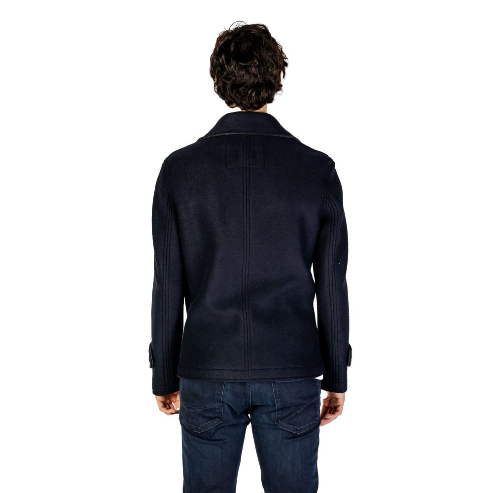 Blue Viscose Jackets & Coat