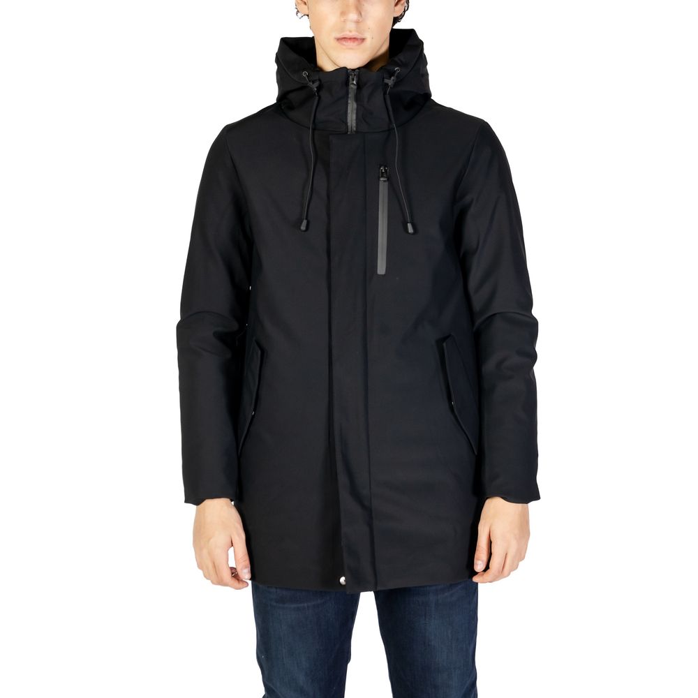 Black Nylon Jackets & Coat