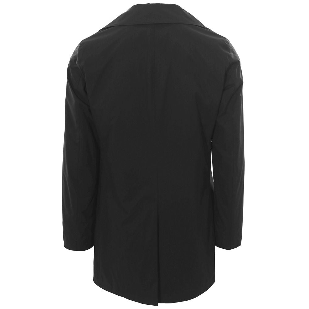 Black Recycled Polyester Men Trench