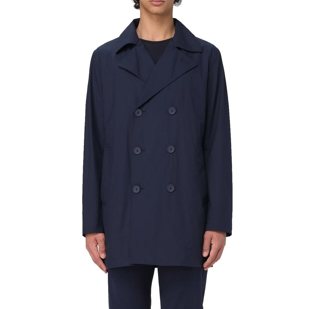 Blue Recycled Polyester Men Jacket