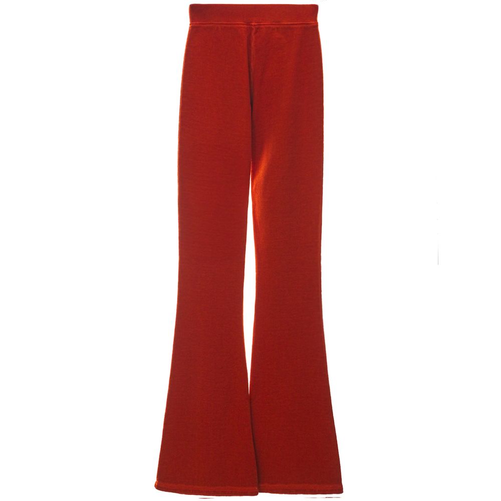 Red Cotton Flared Pant