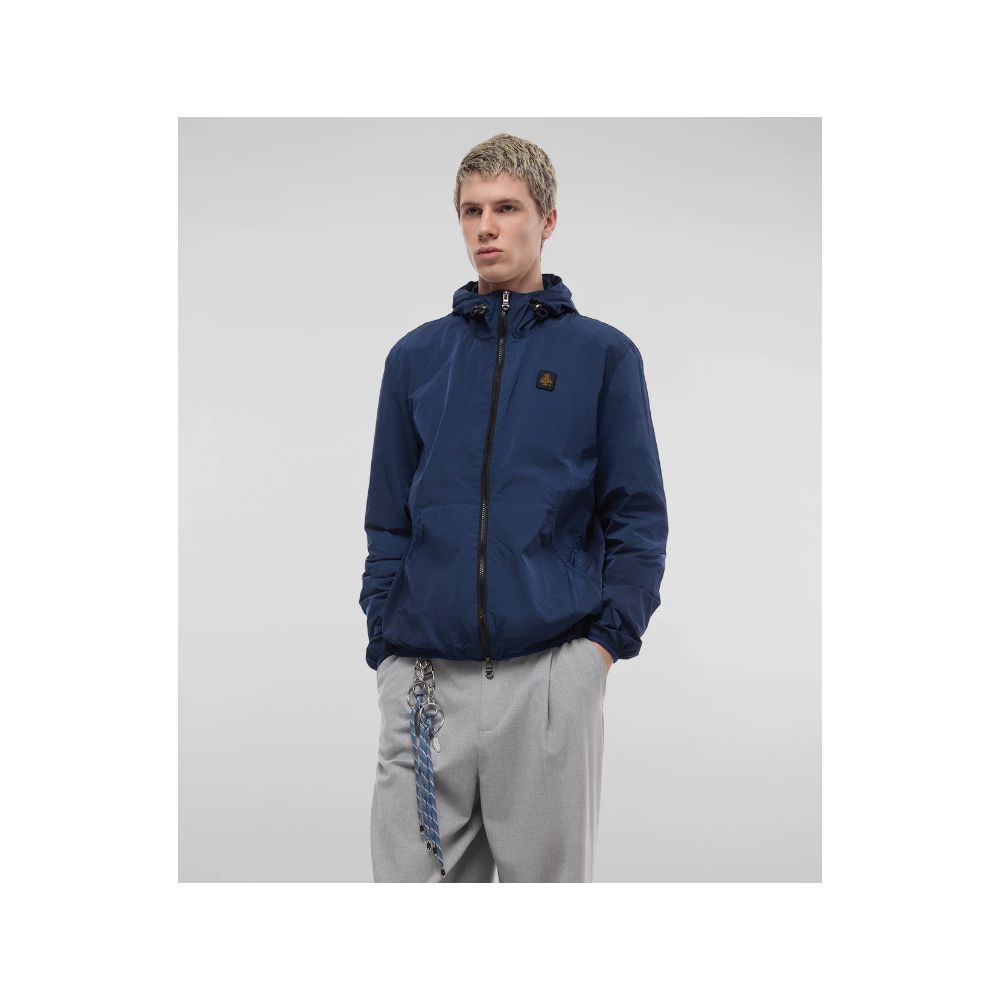 Blue Polyamide Men Jacket