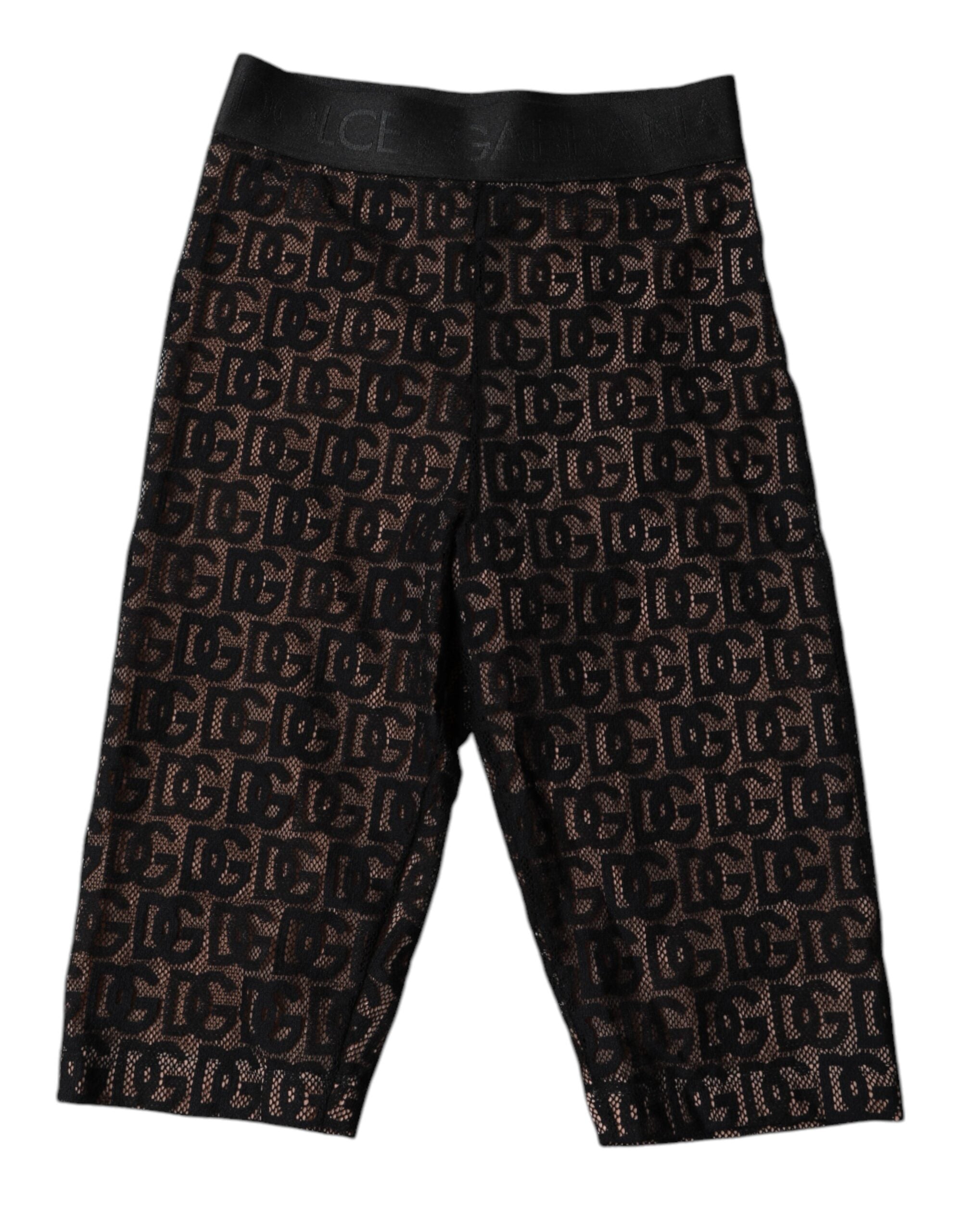 Black Logo Monogram Cropped Tights Underwear