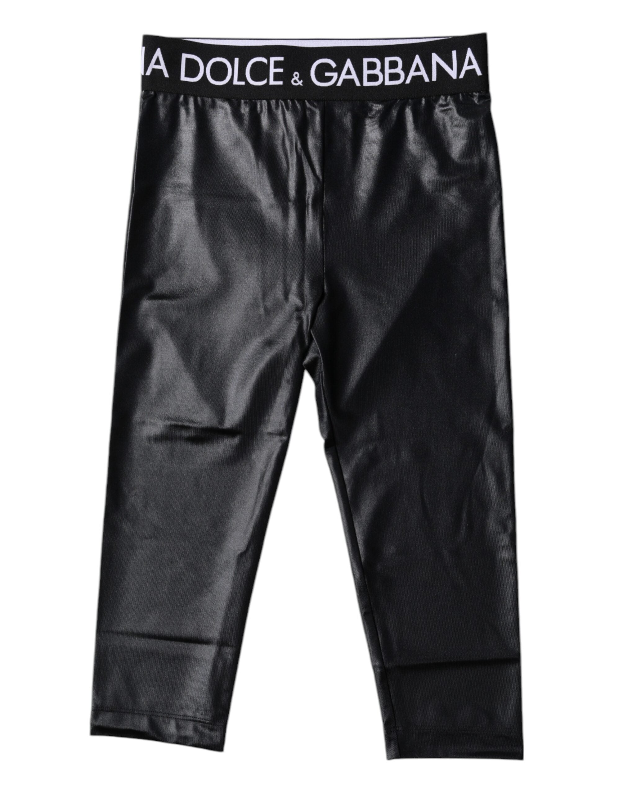 Black Logo Nylon Cropped Tights Pants Underwear