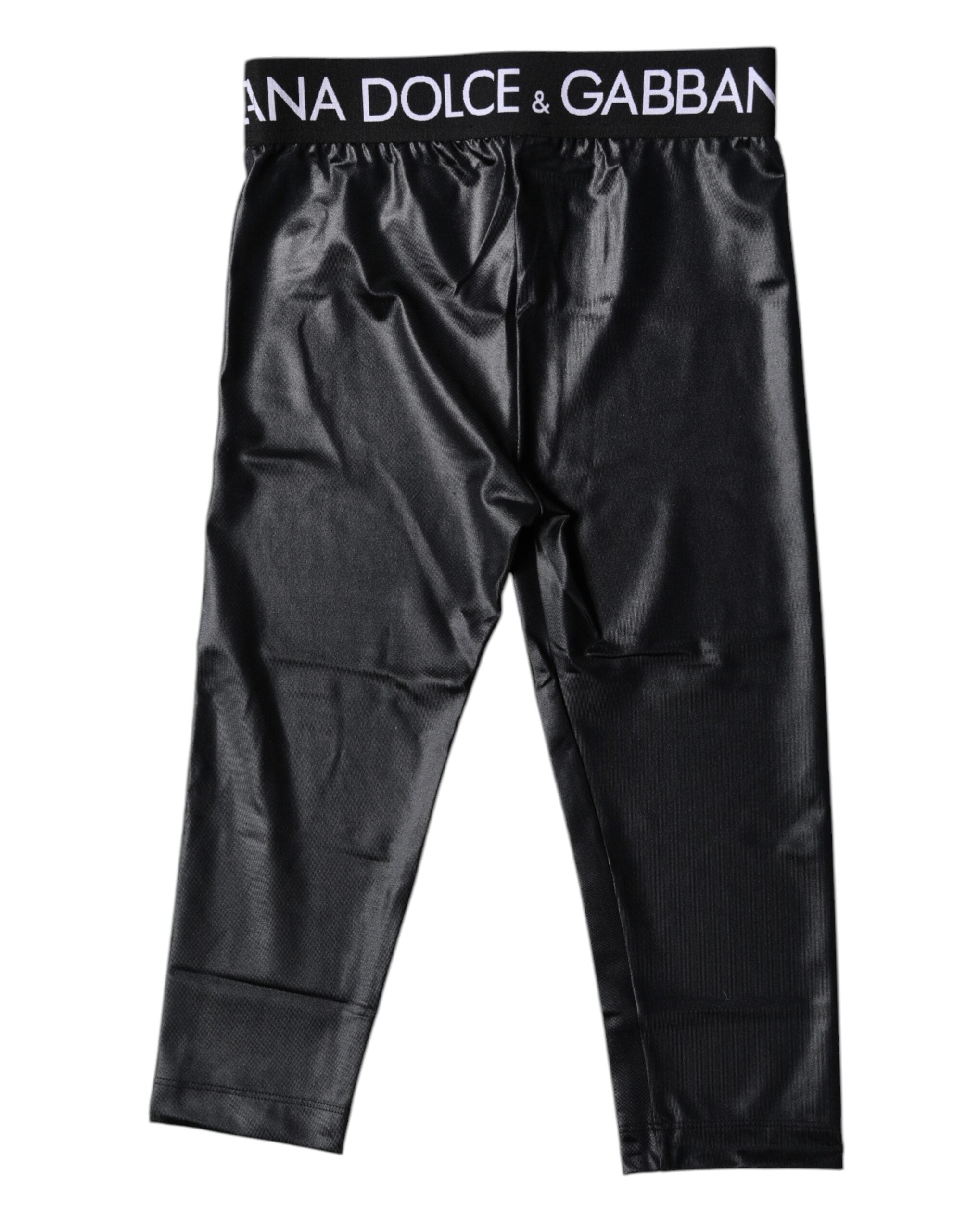 Black Logo Nylon Cropped Tights Pants Underwear