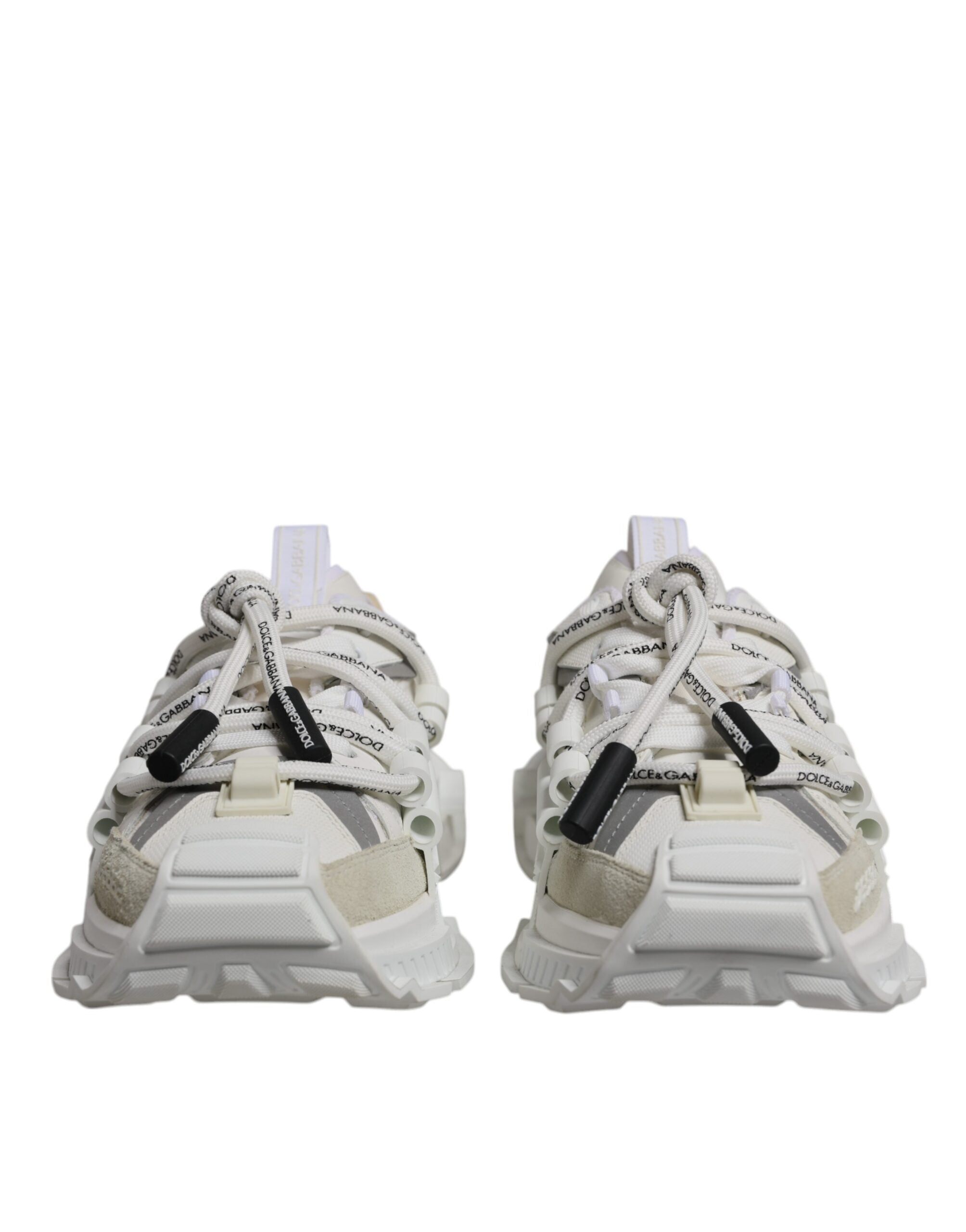 White Nylon Low Top Space Sneakers Shoes