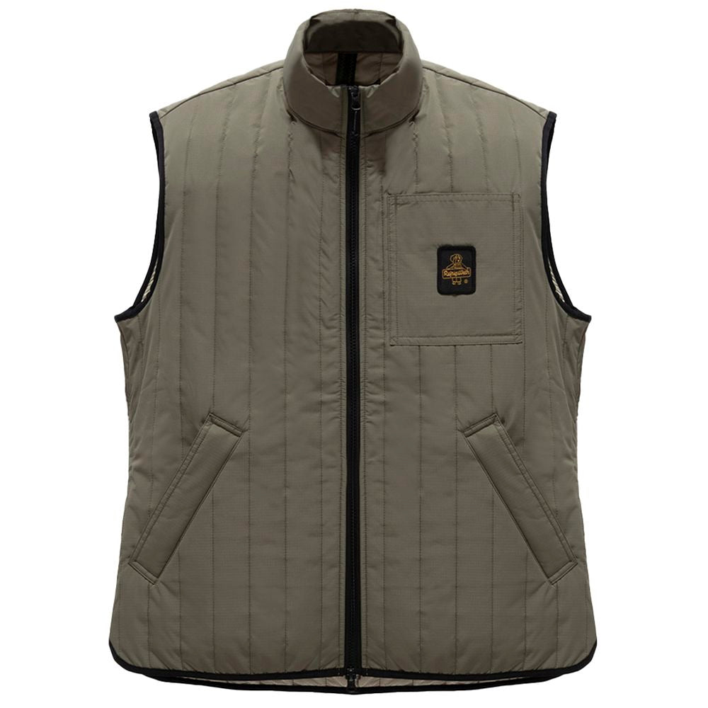 Gray Polyester Men Vest