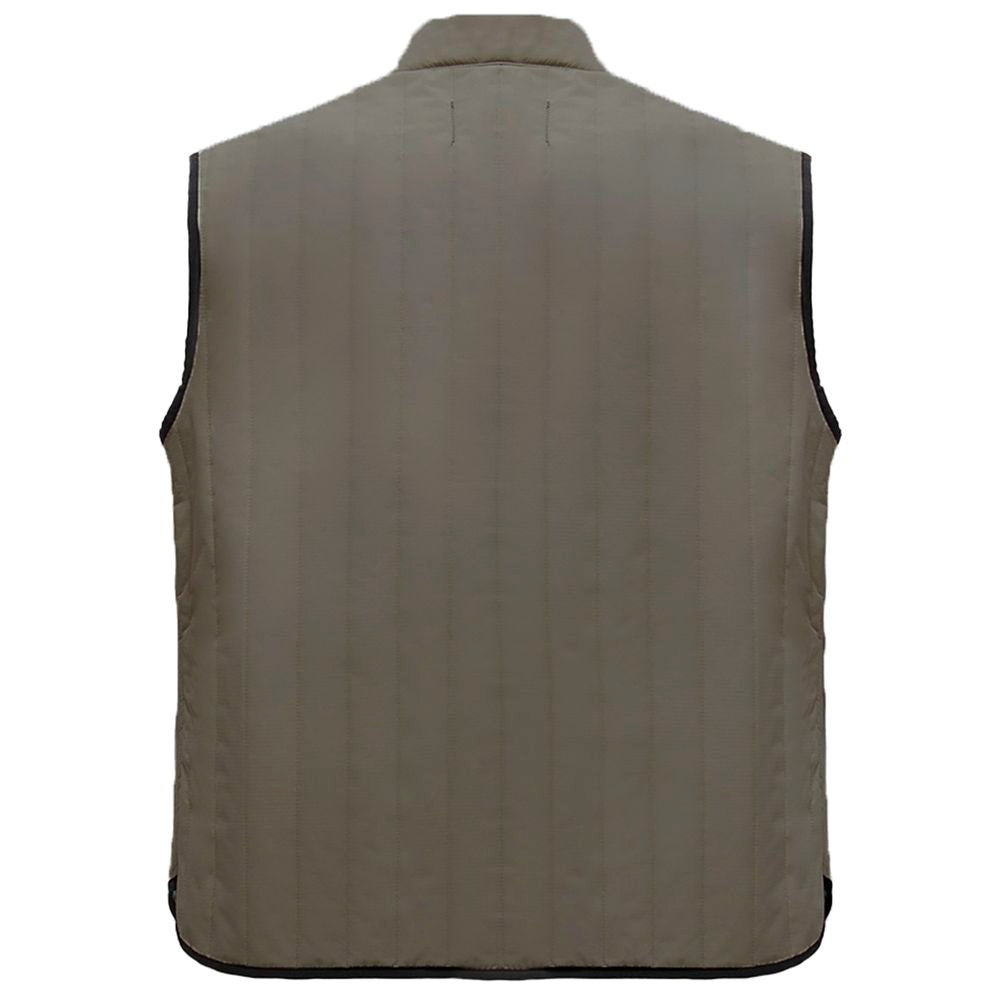 Gray Polyester Men Vest