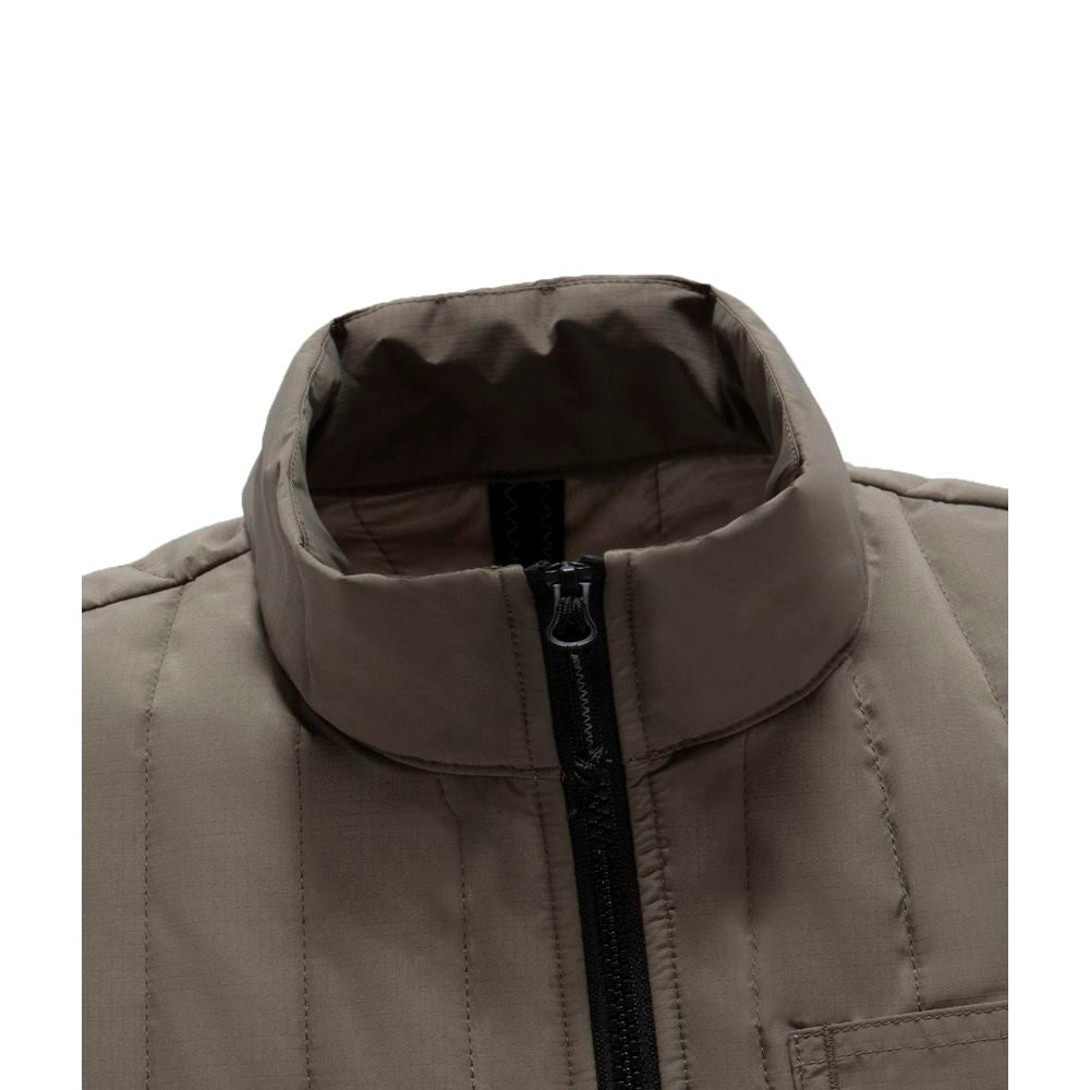 Gray Polyester Men Vest