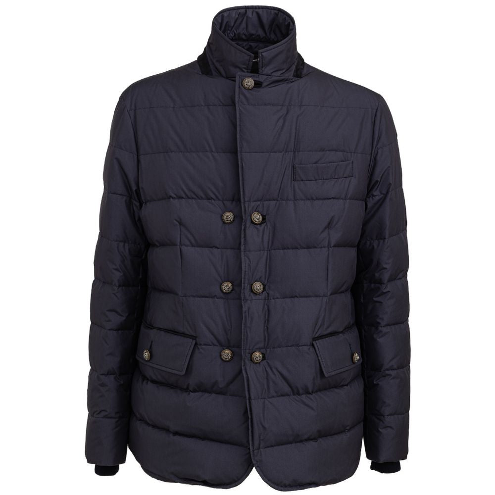 Blue Polyester Jackets & Coat