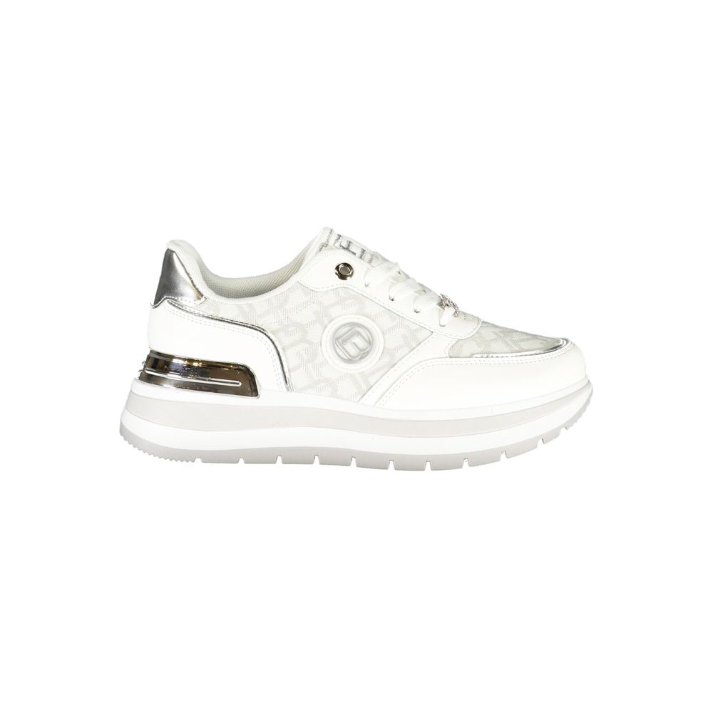 White Polyester Women Sneaker