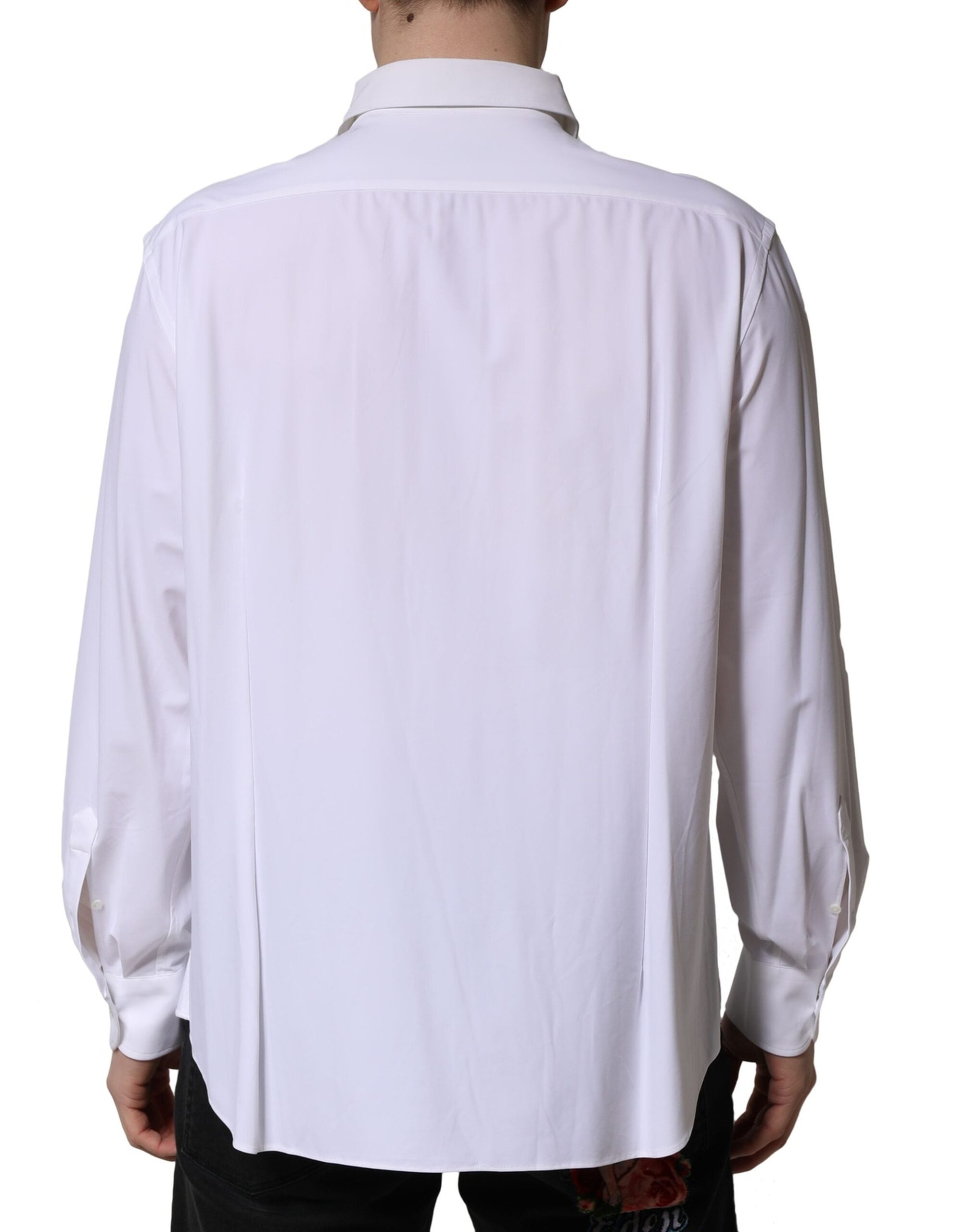 White Long Sleeves Collared Dress Formal Shirt