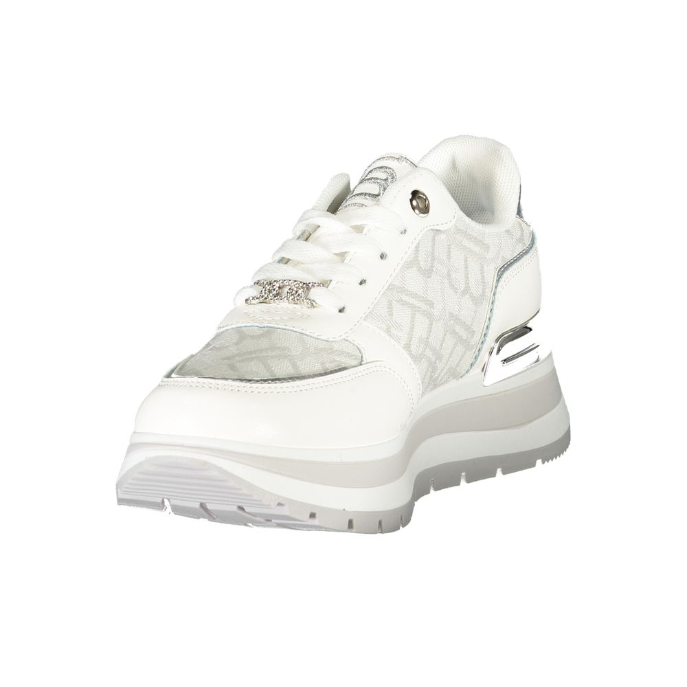 White Polyester Women Sneaker