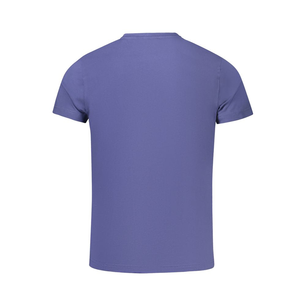Blue Cotton Men T-Shirt
