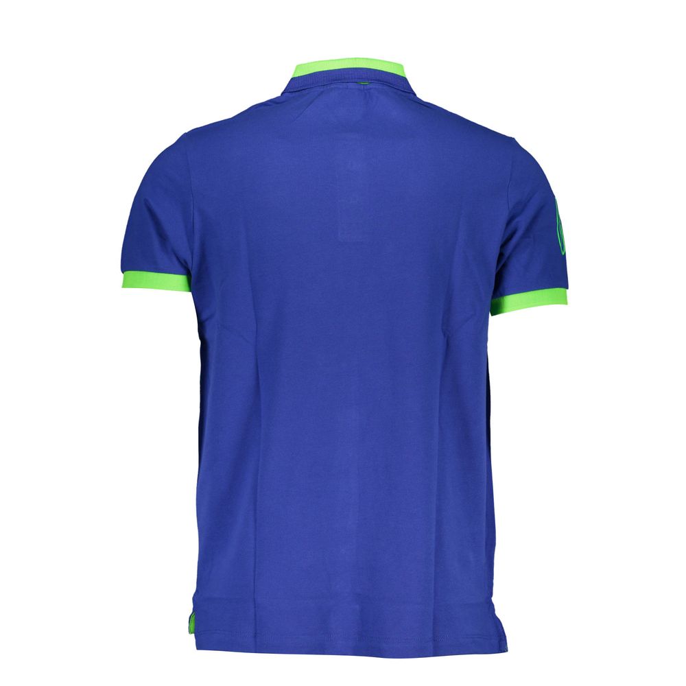 Blue Cotton Polo Shirt