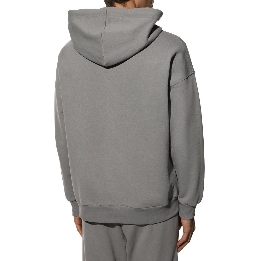 Gray Cotton Men's Hooded Sweatshirt