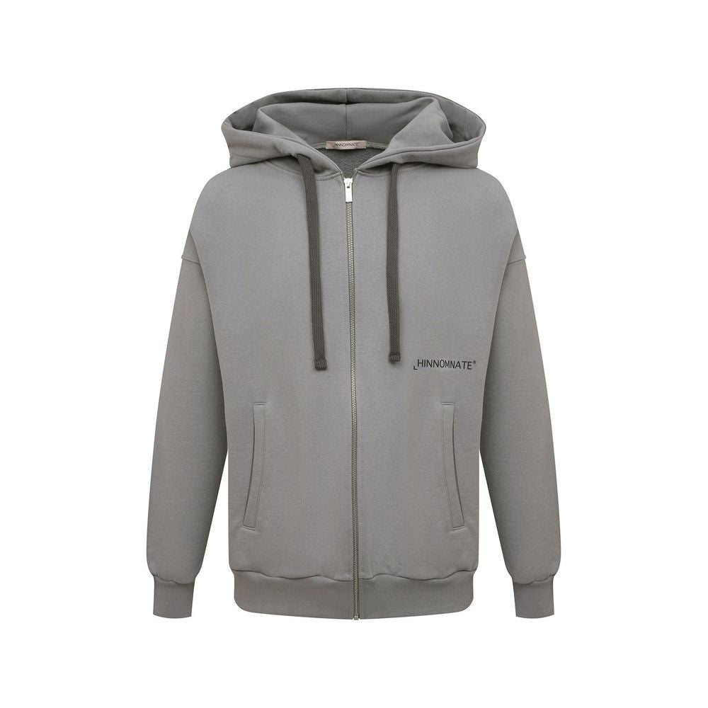 Gray Cotton Men's Hooded Sweatshirt