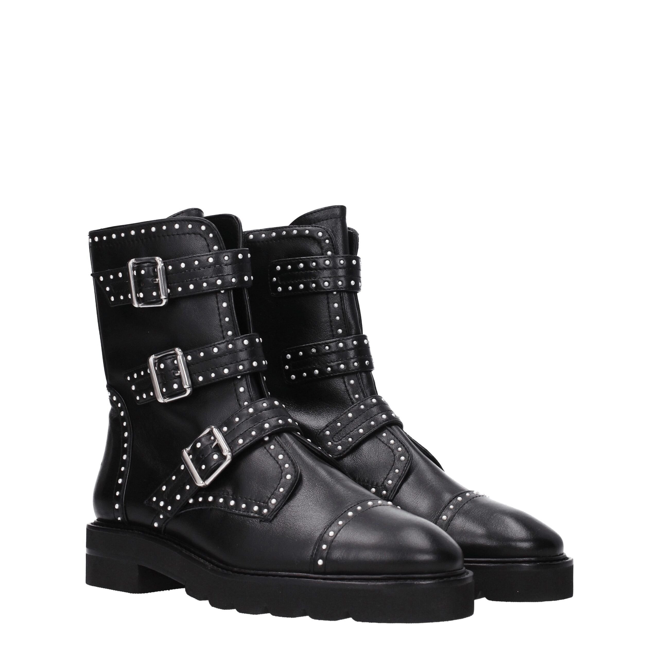 Black Leather Ankle Boots