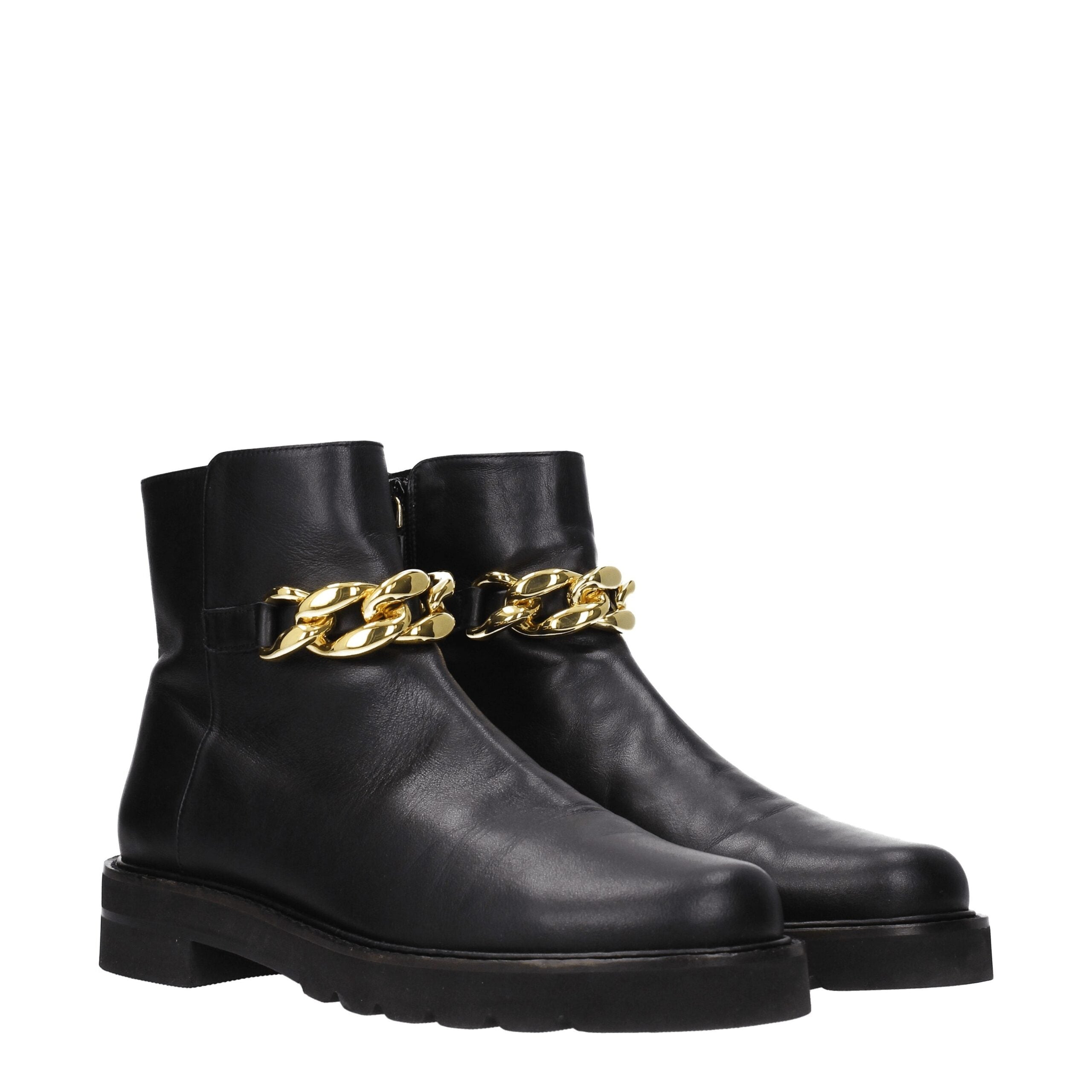 Black Leather Ankle Boots