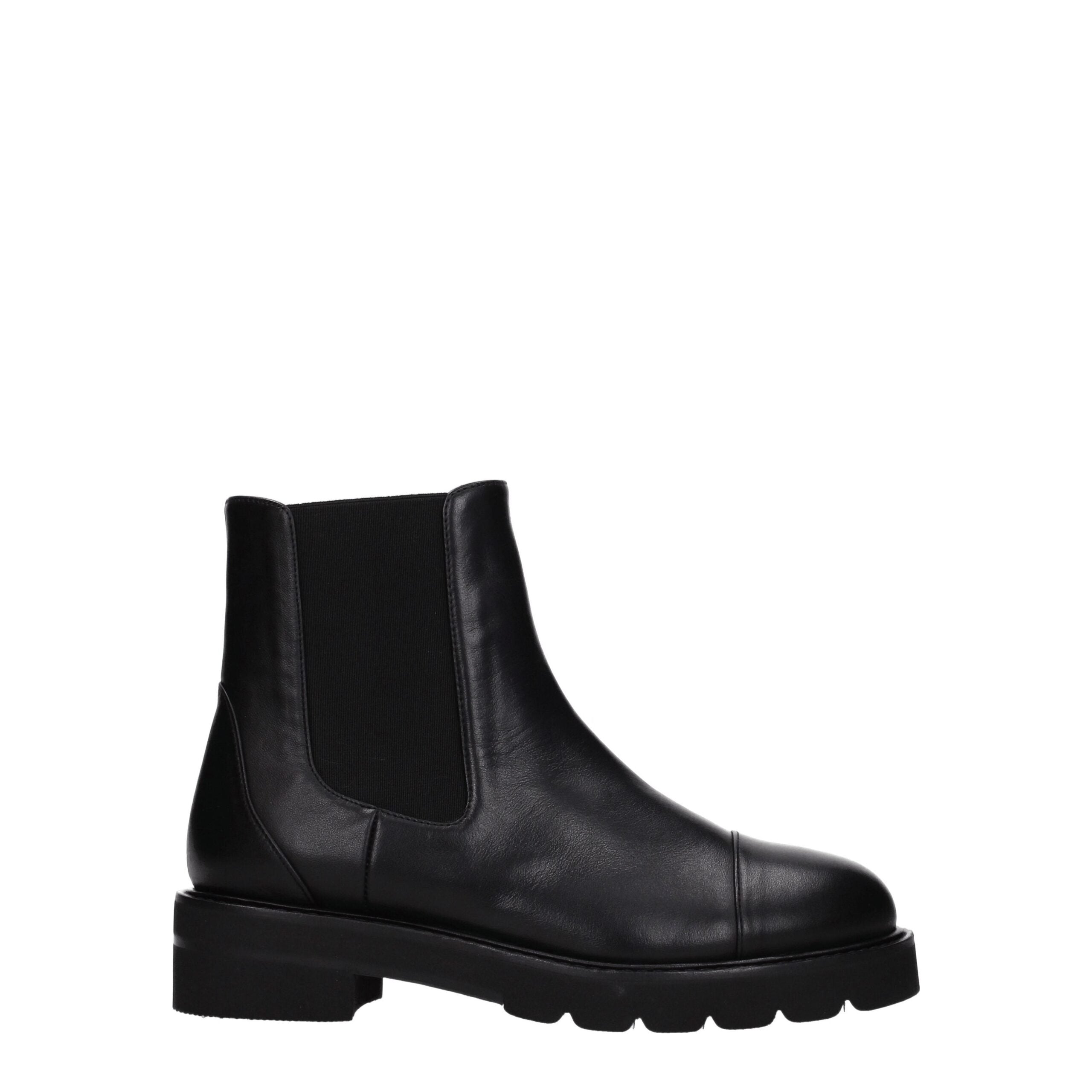 Black Leather Ankle Boots