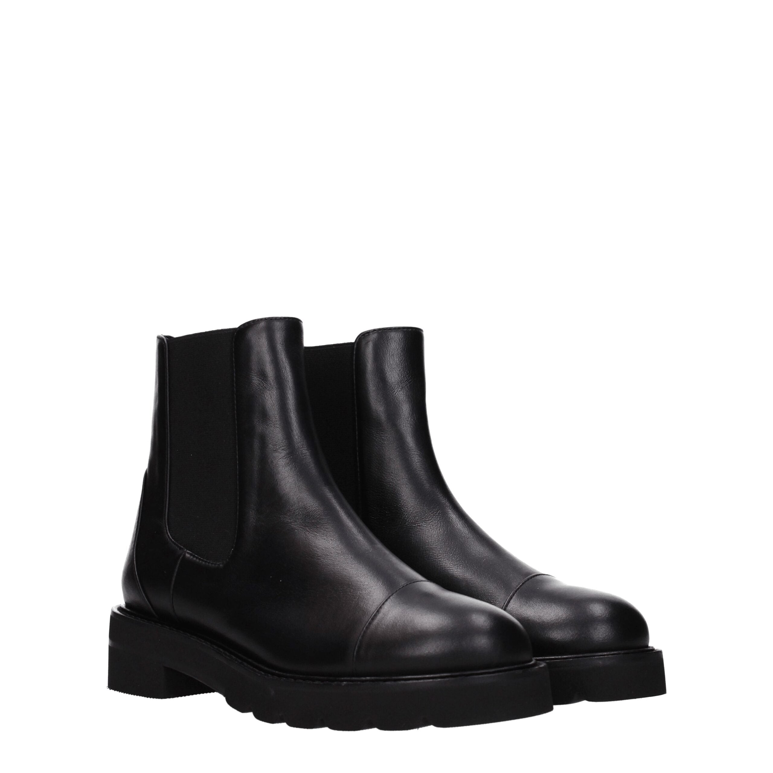 Black Leather Ankle Boots