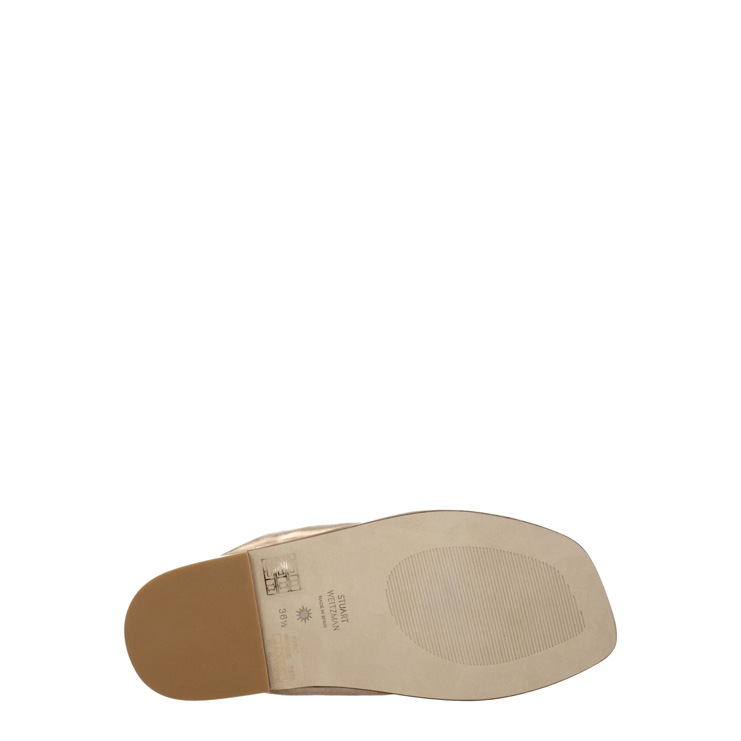 Gold Leather Flat Sandals
