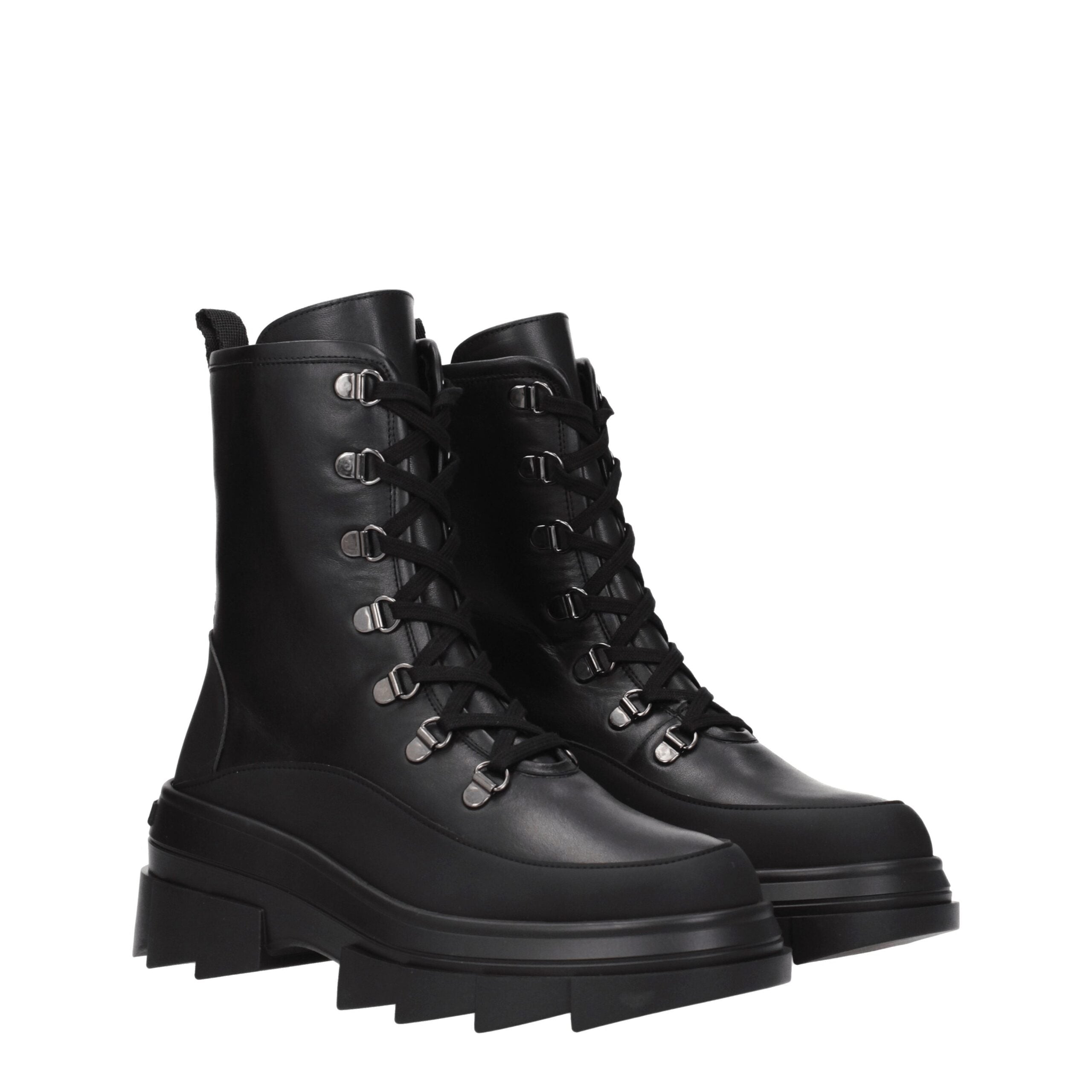 Black Leather Ankle Boots