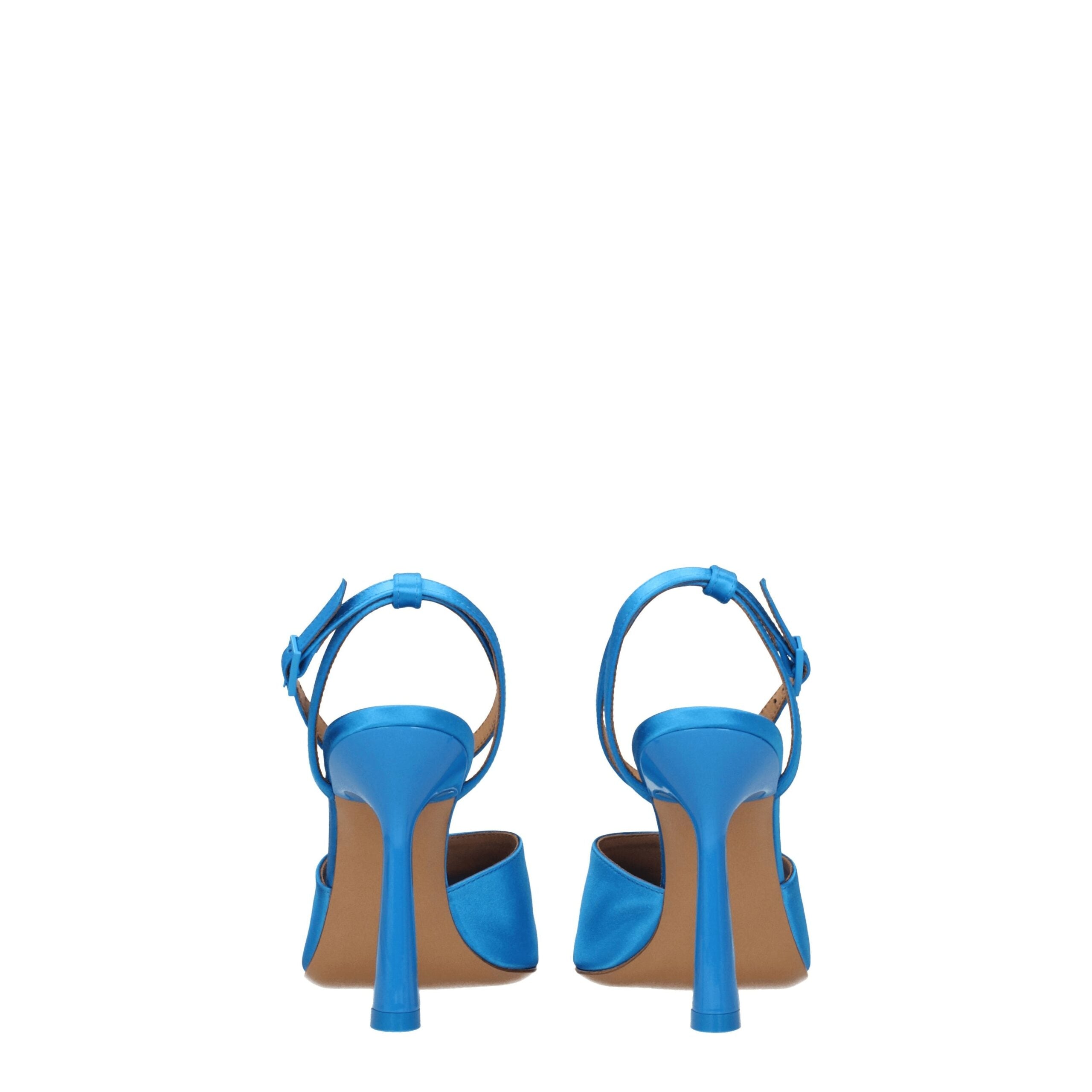 Blue Satin Stiletto Heels Sandals