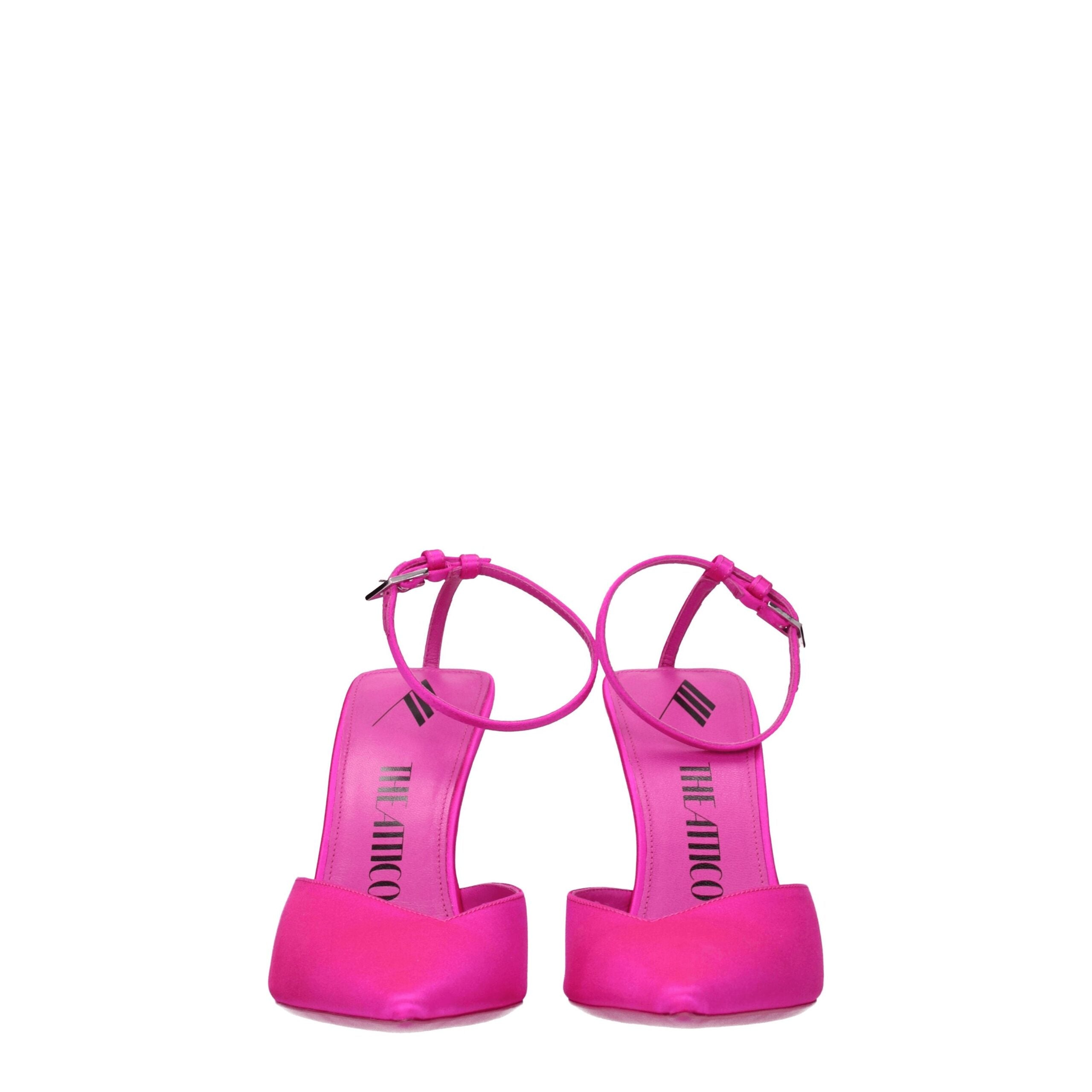 Pink Satin Stiletto Heels Sandals