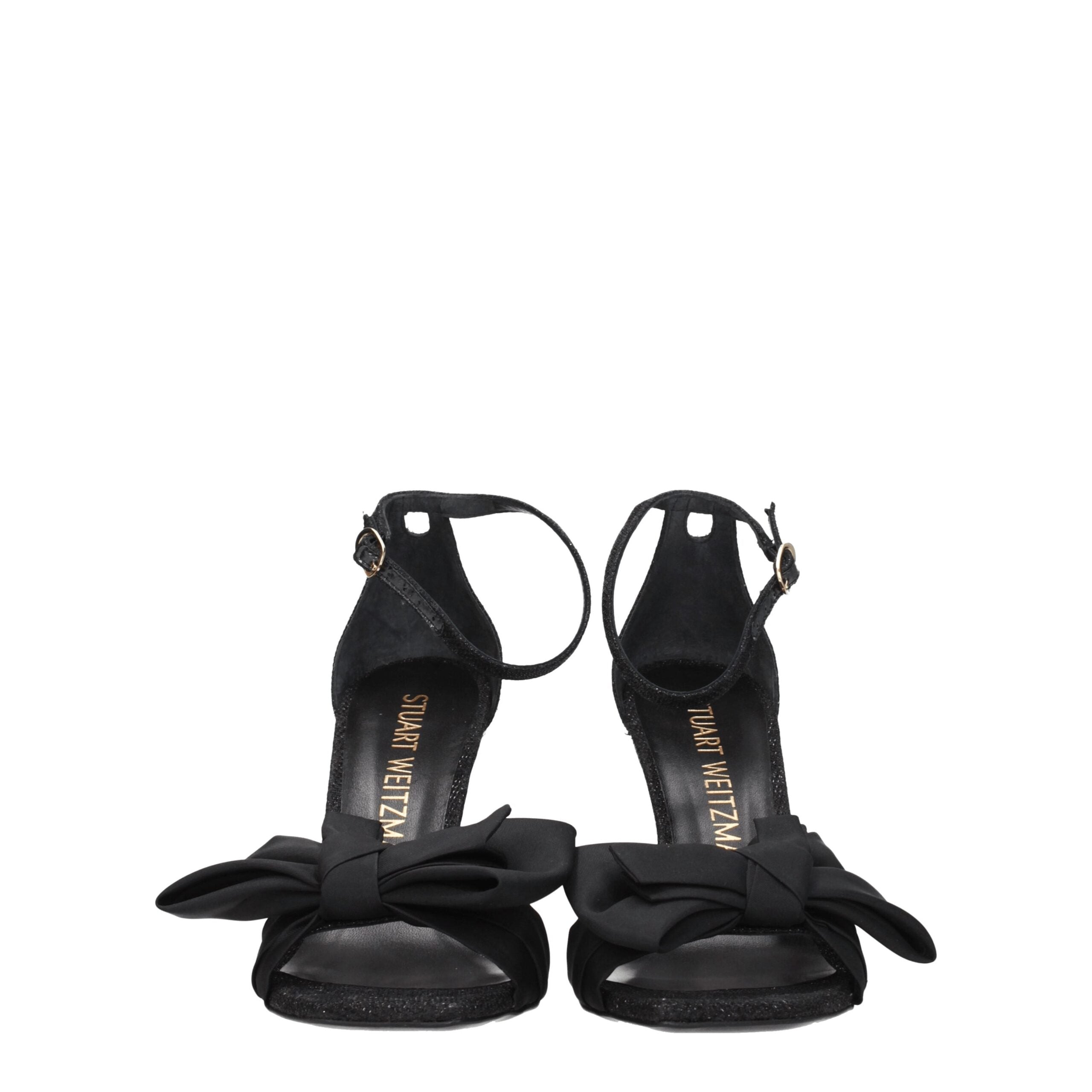 Black Satin Stiletto Heels Sandals