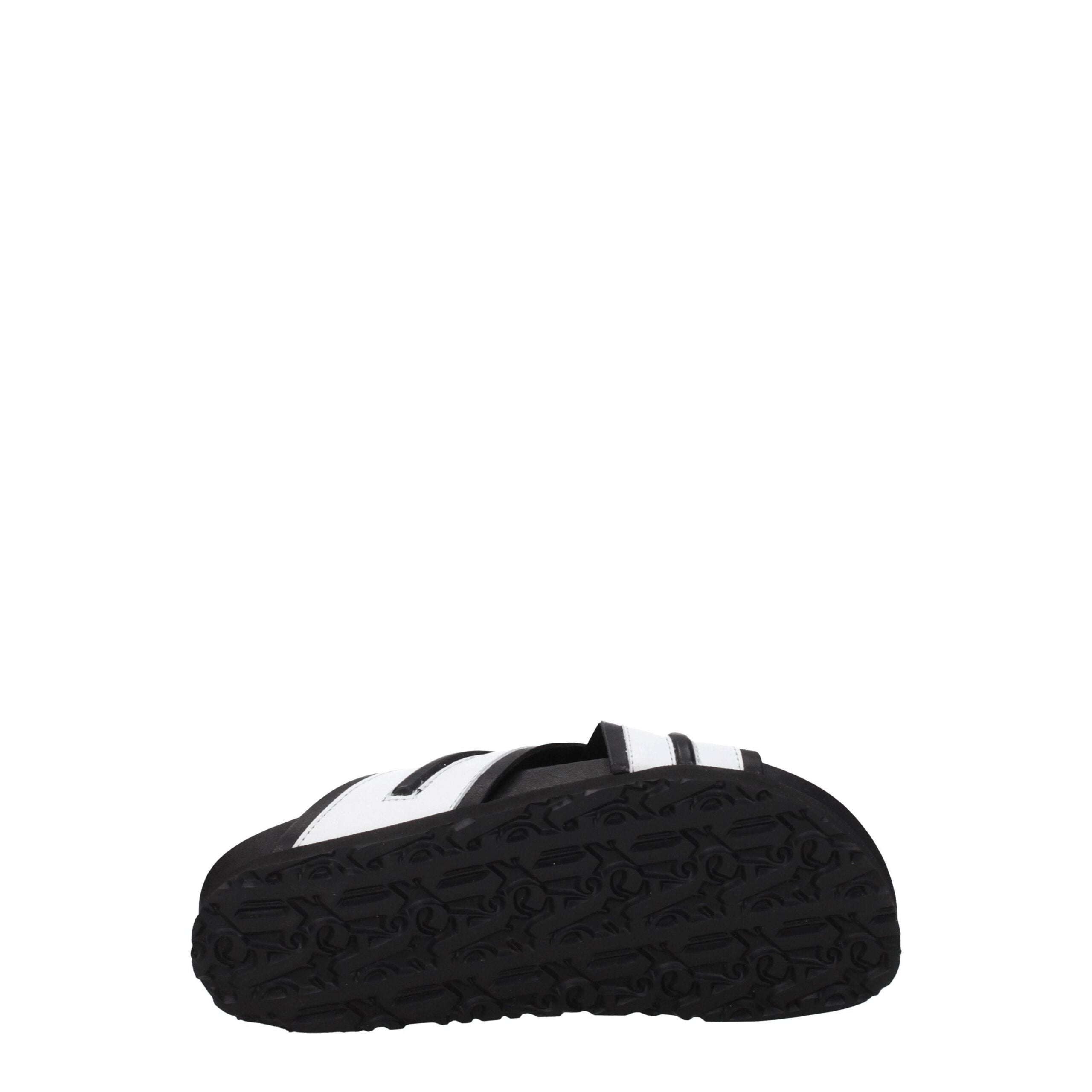 White Leather Slippers Sandals