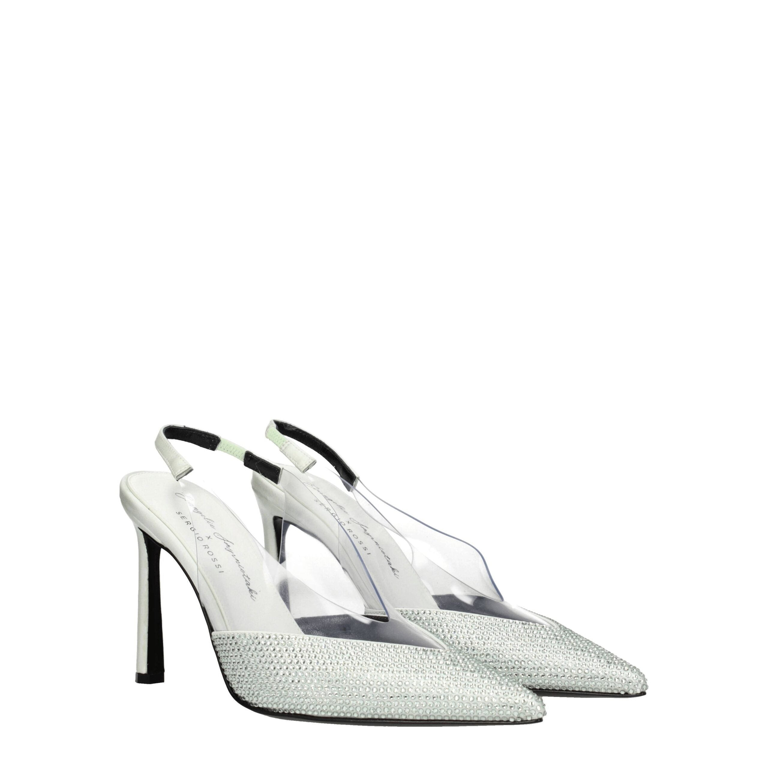 Green Satin High Heel Pumps