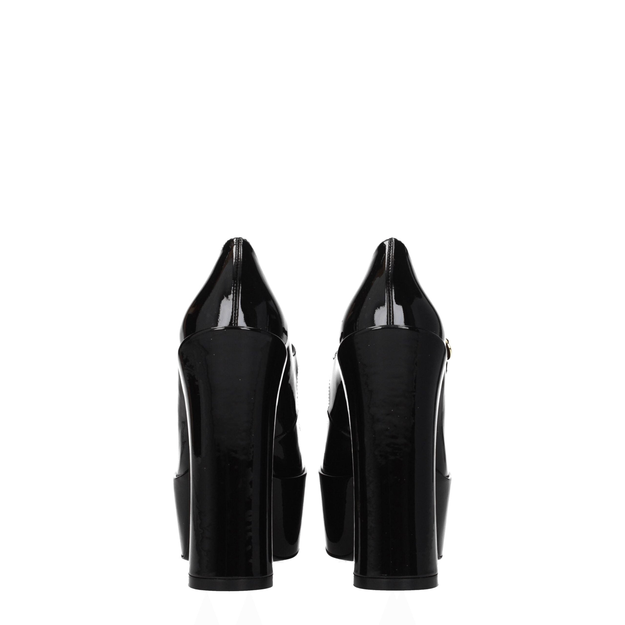 Black Leather Platforms Pumps