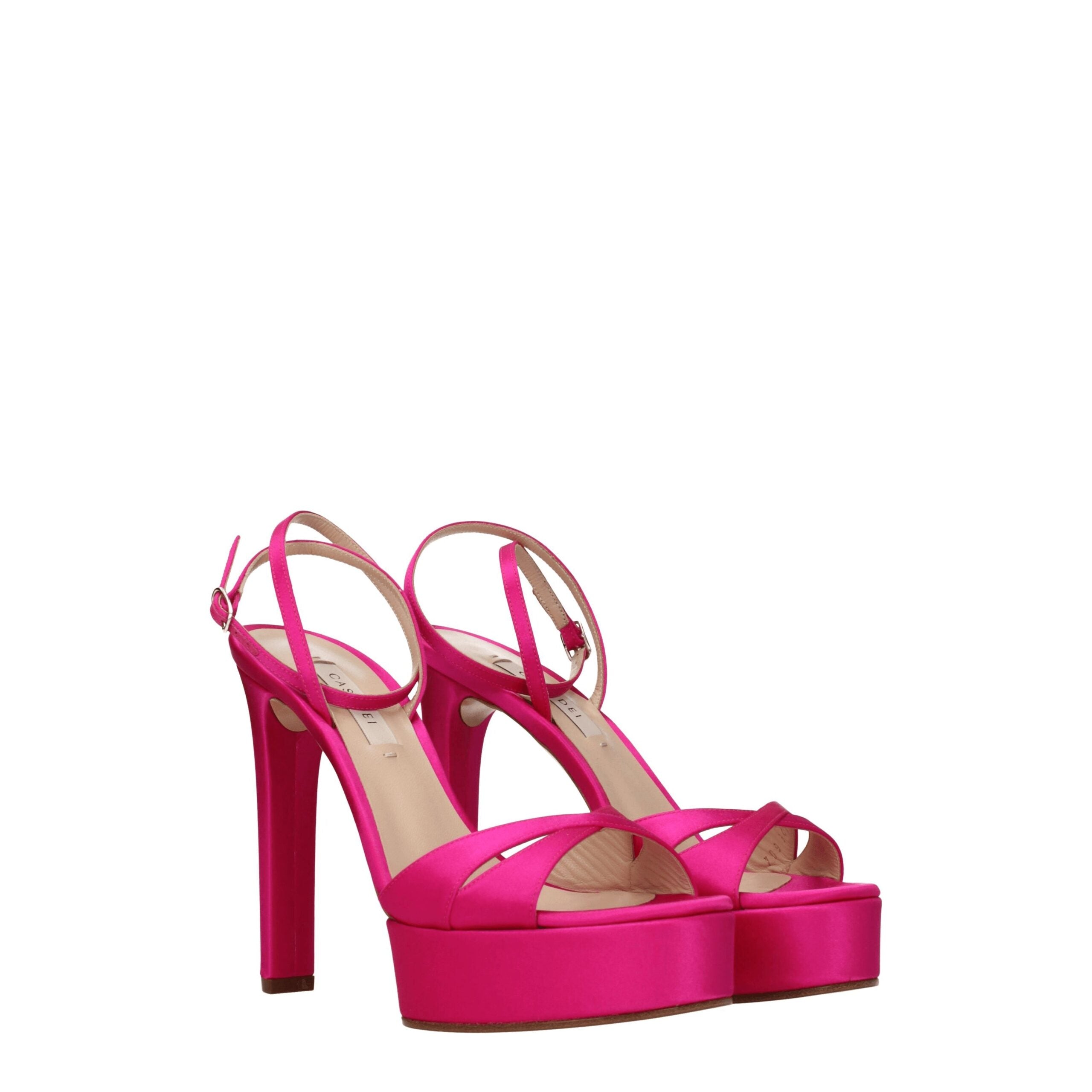 Pink Satin Platforms