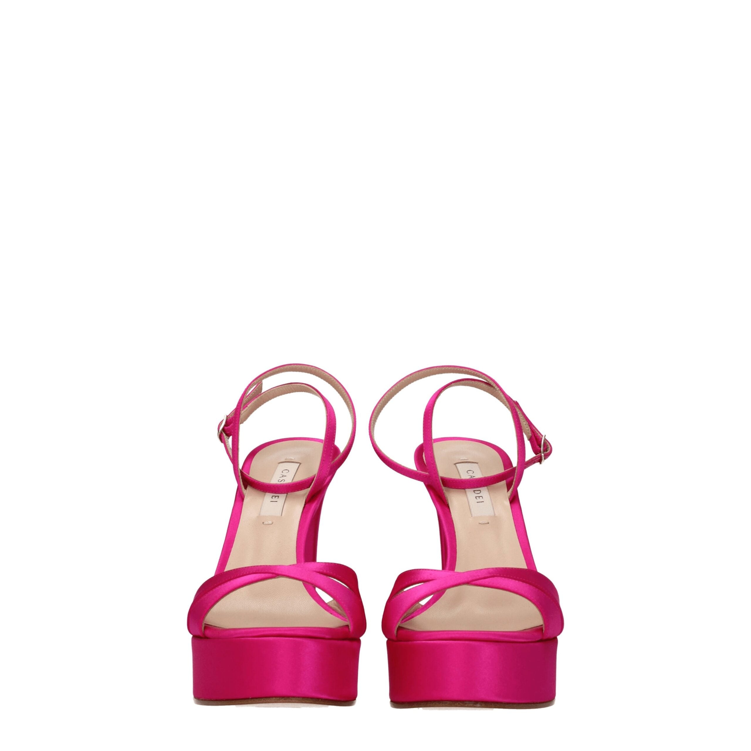 Pink Satin Platforms