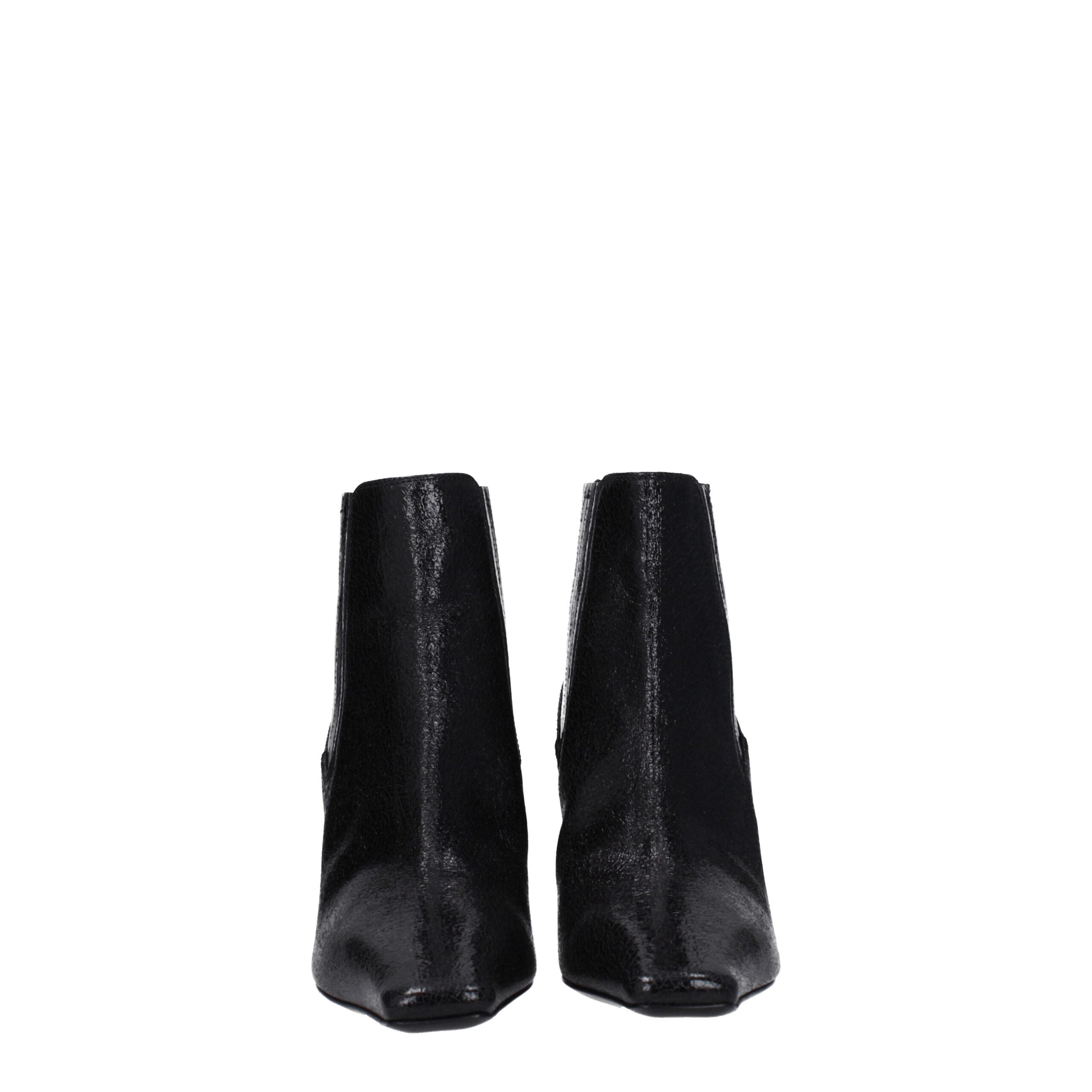 Black Leather Ankle Boots