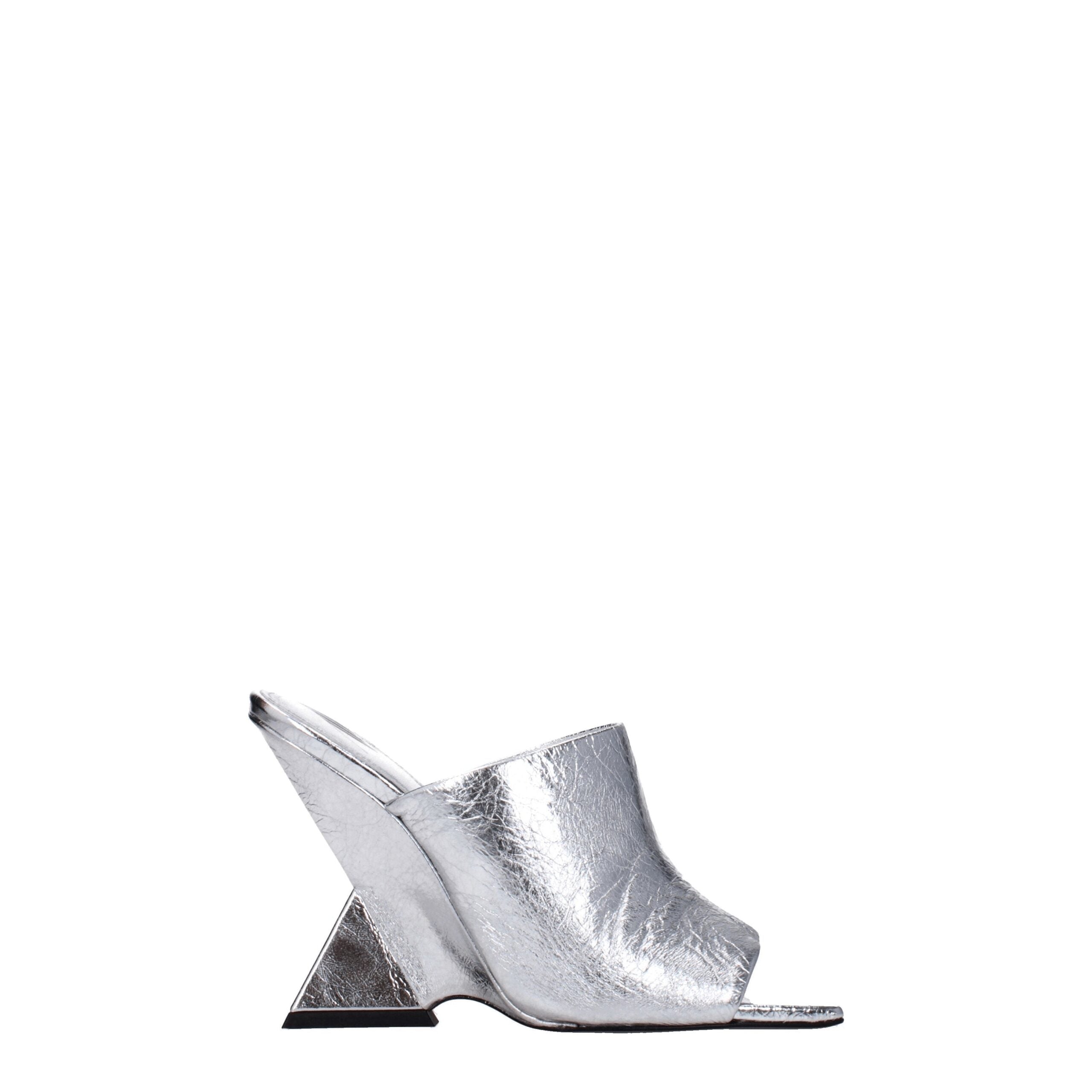 Gray Leather Platforms