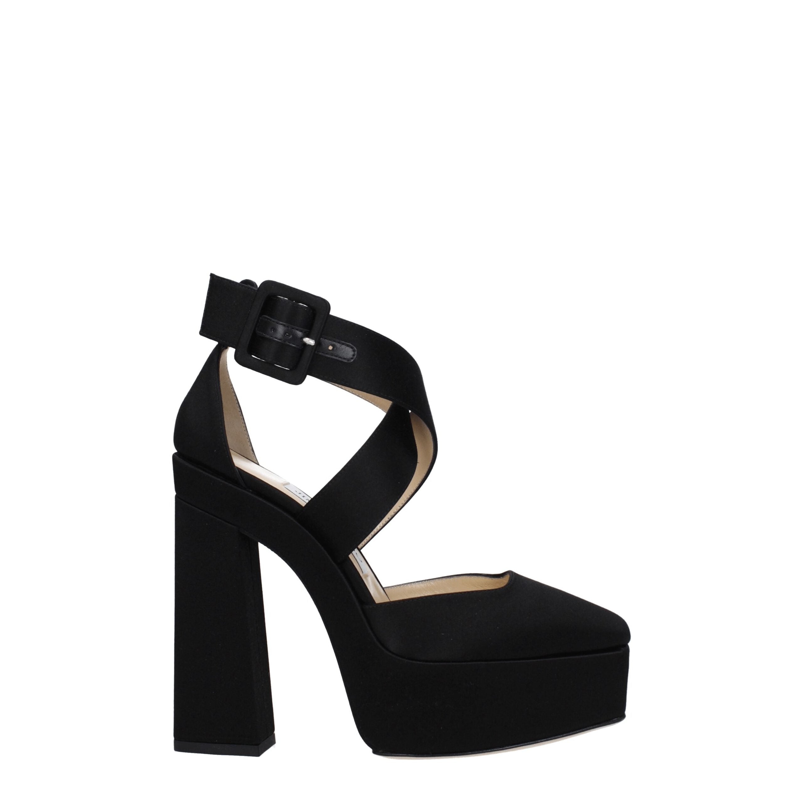 Black Satin Platforms