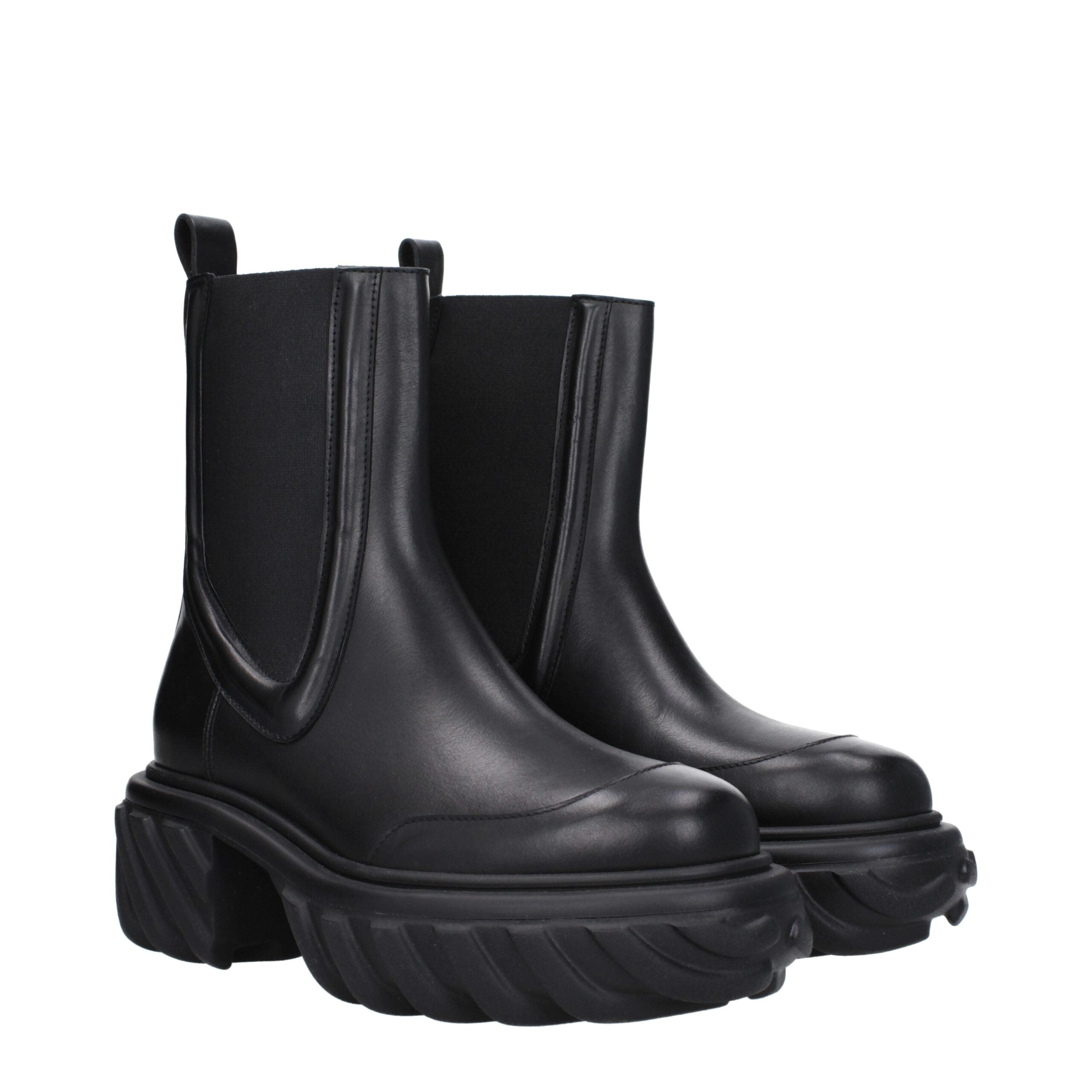 Black Leather Ankle Boots