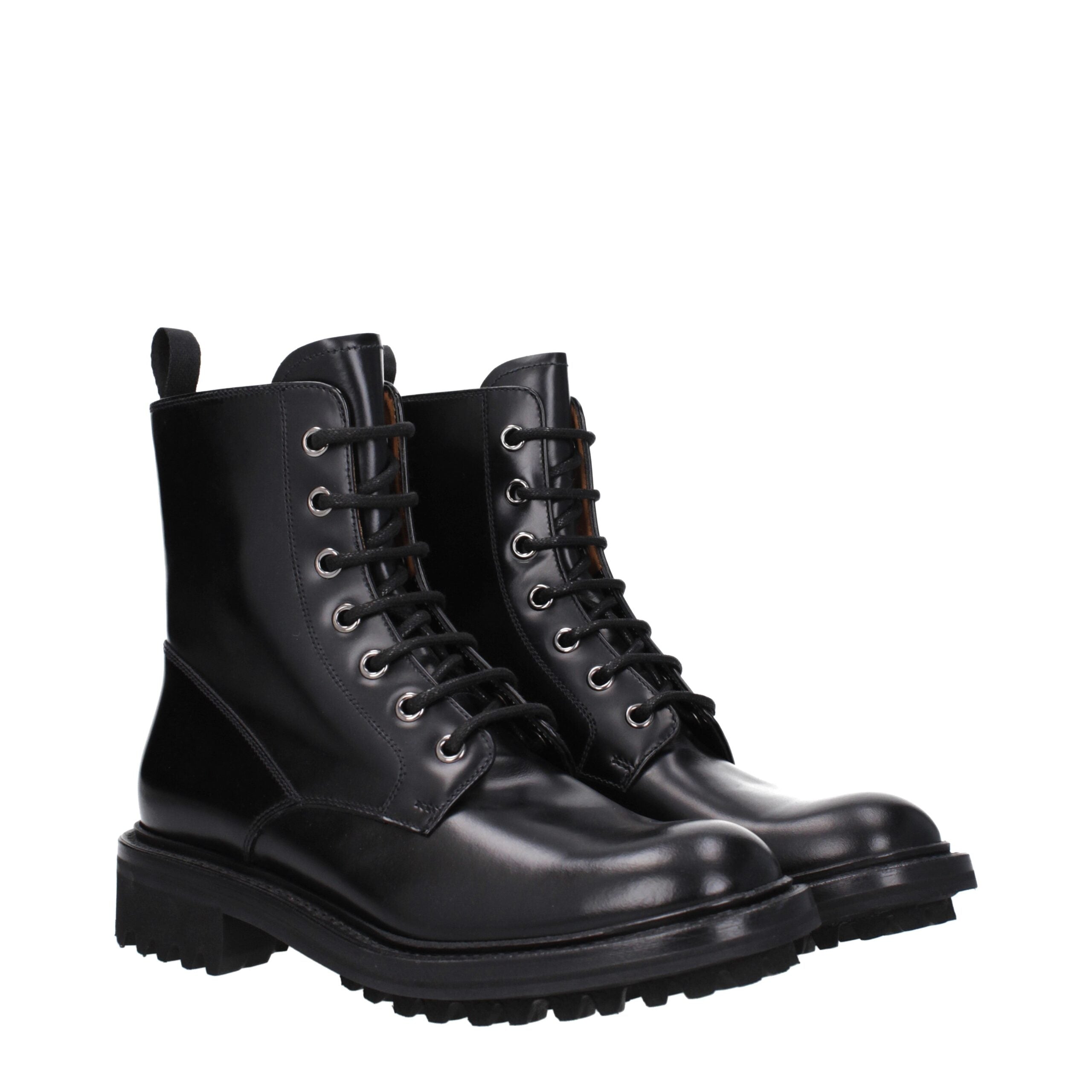 Black Leather Ankle Boots