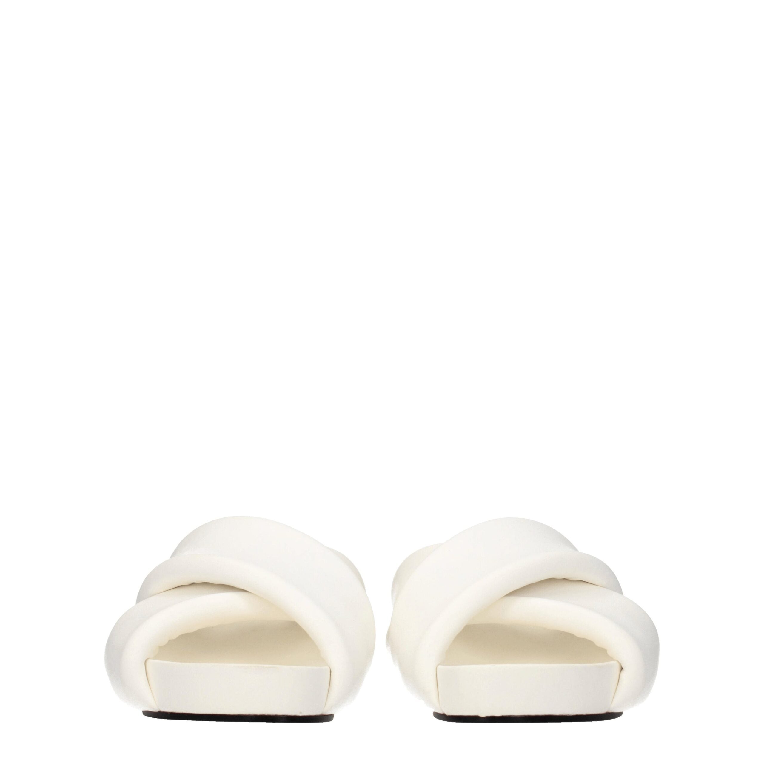 White Leather Slippers Sandals