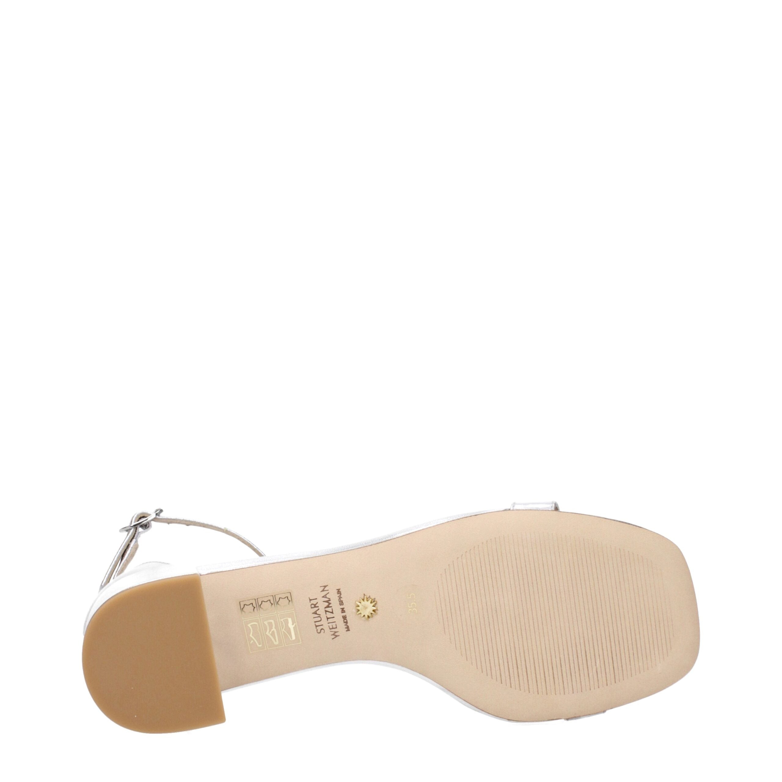 Gray Leather Flat Sandals
