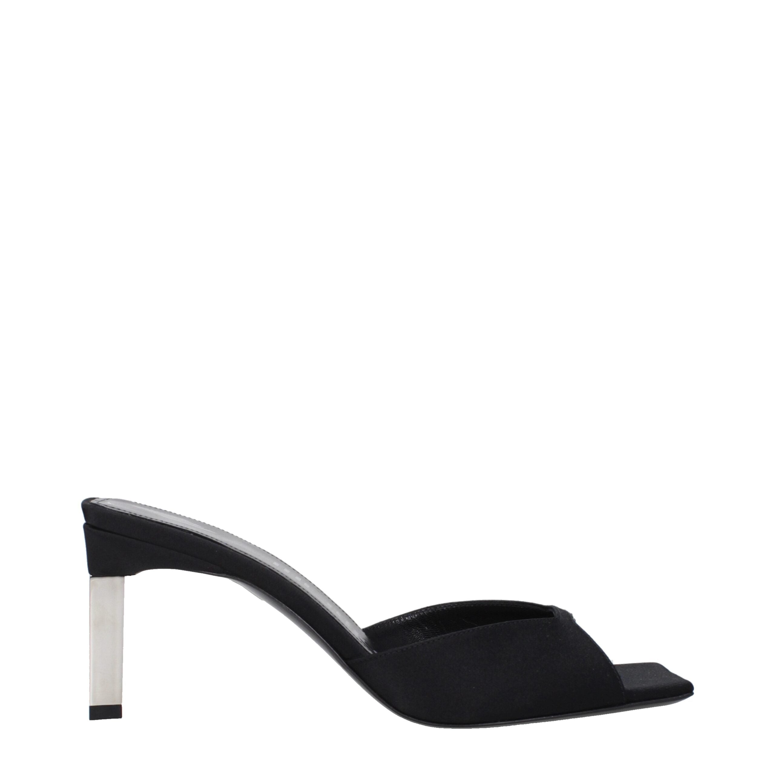 Black Satin Stiletto Heels Sandals