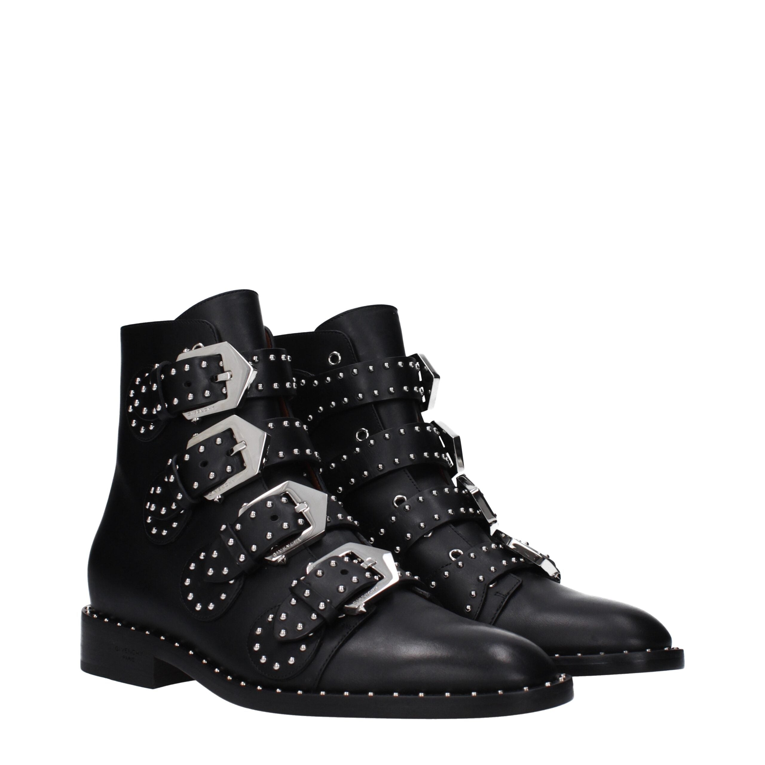 Black Leather Ankle Boots