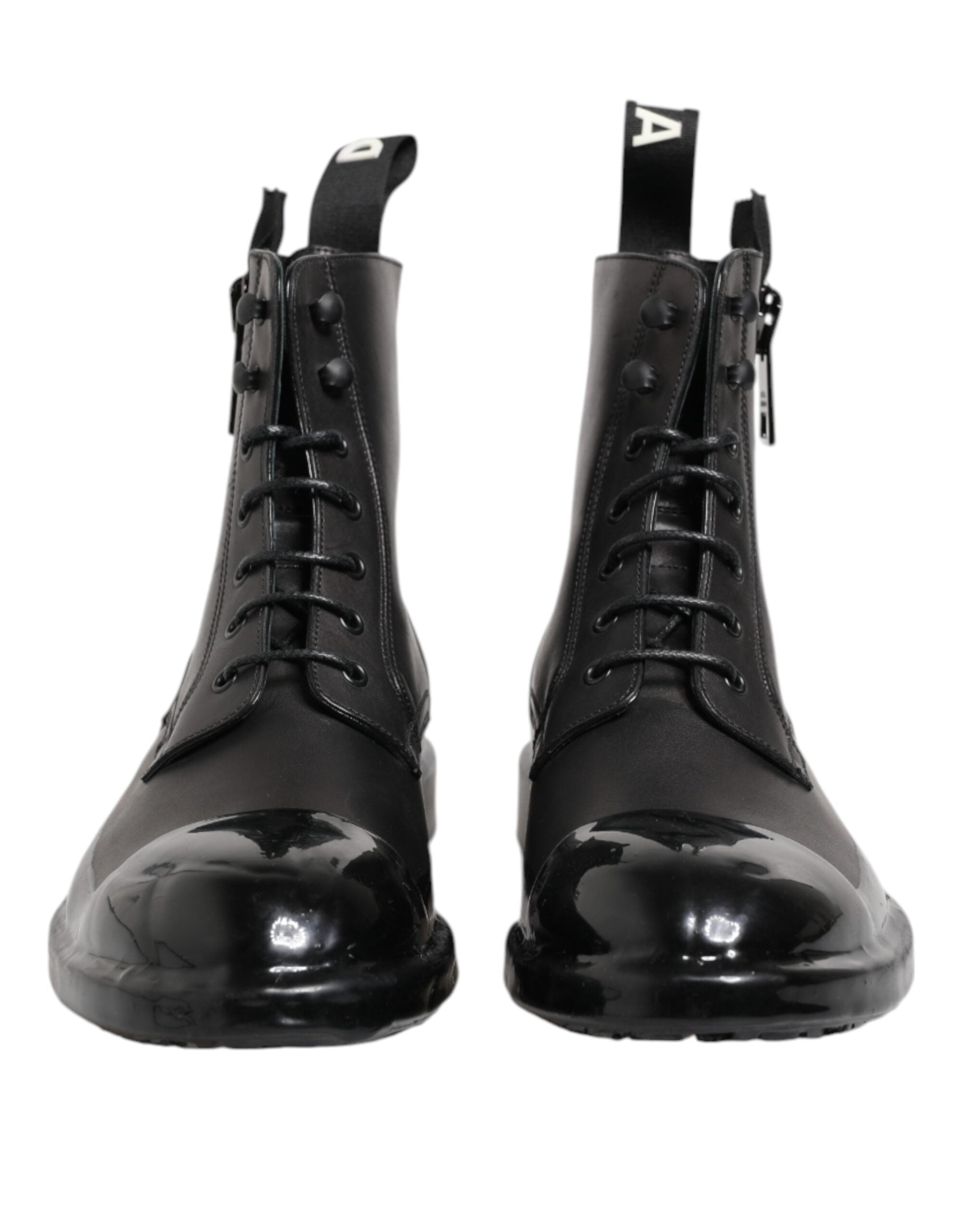 Brown Black Lace Up Mid Calf Men Boots Shoes
