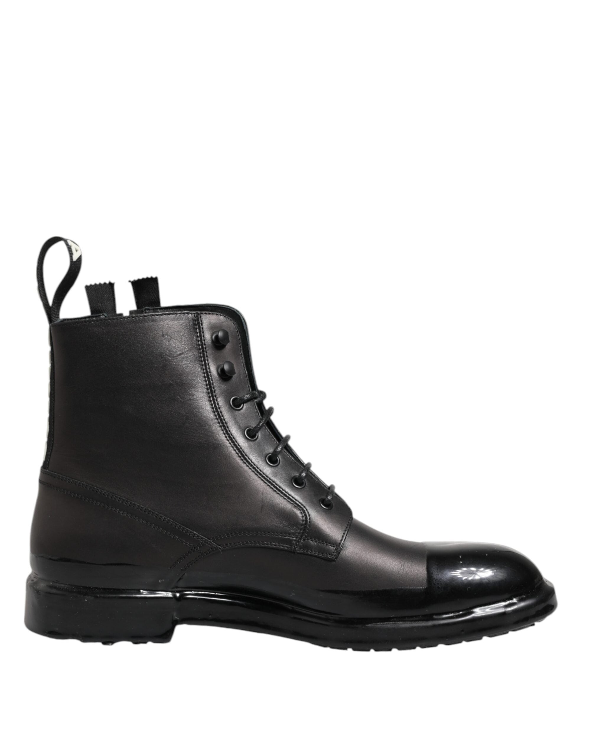 Brown Black Lace Up Mid Calf Men Boots Shoes