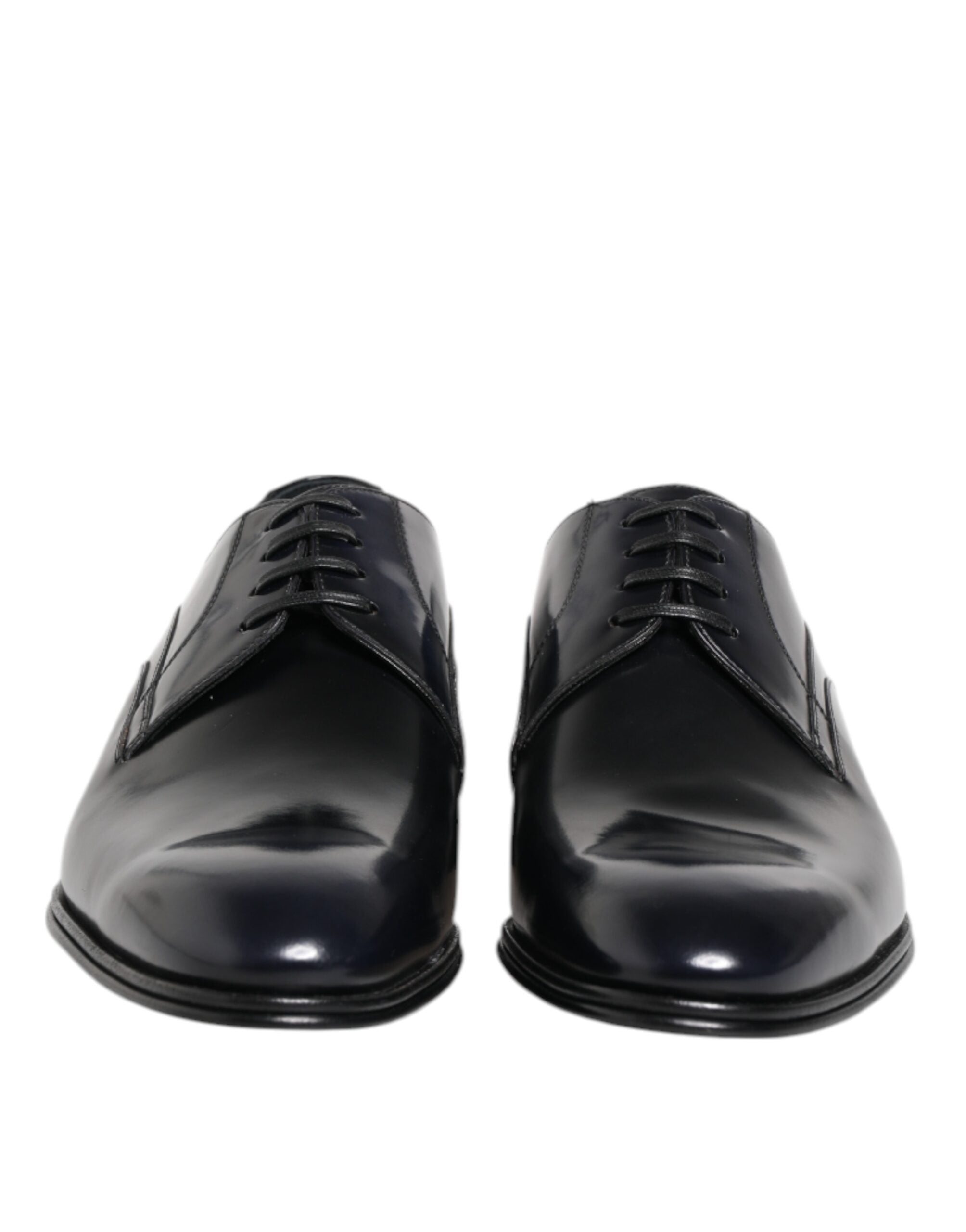 Navy Blue Leather Lace Up Derby Formal Shoes